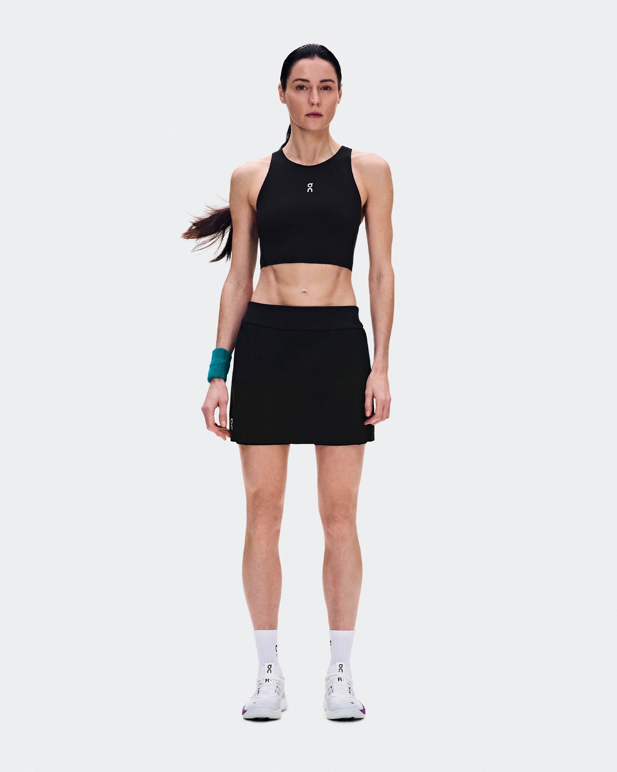 Women's Court Skirt Split Black