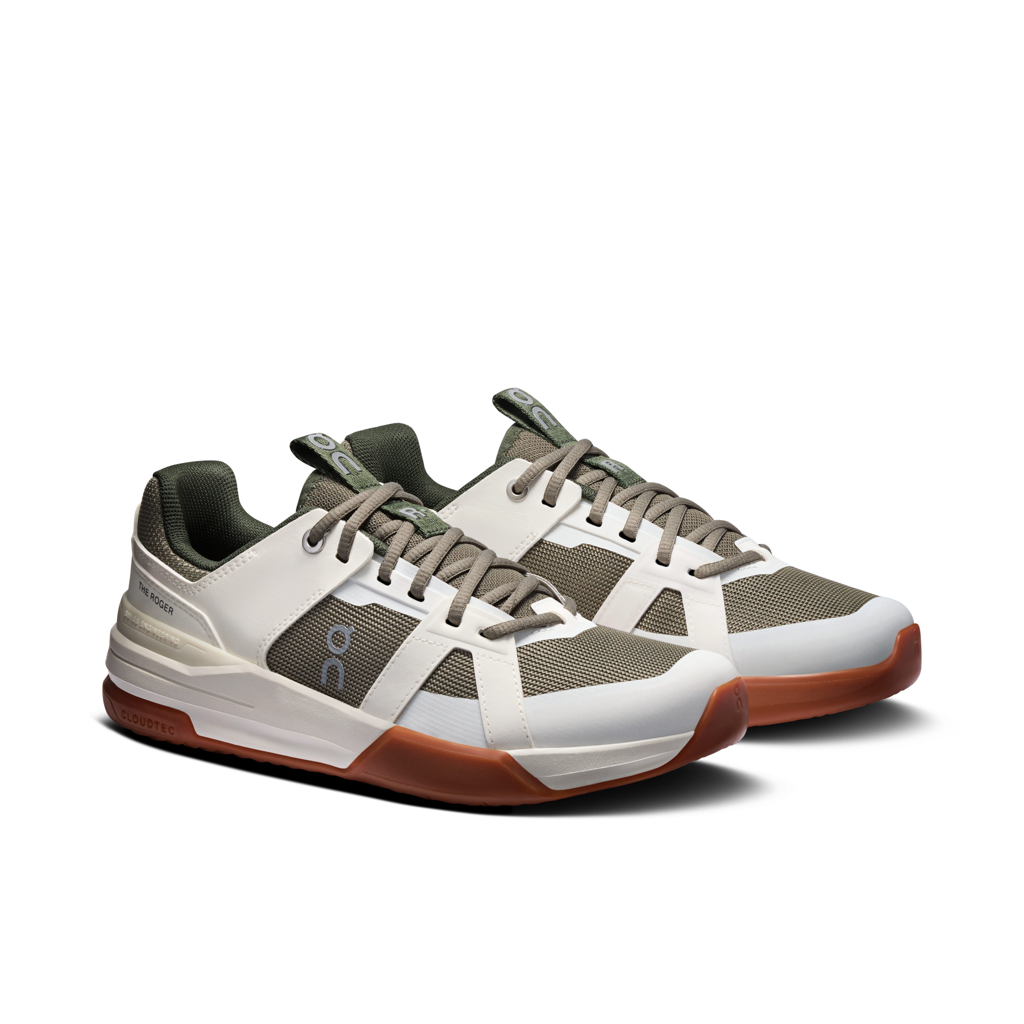 On THE ROGER Clubhouse Pro Youth Ivory & Olive Youth Active life Shoes
