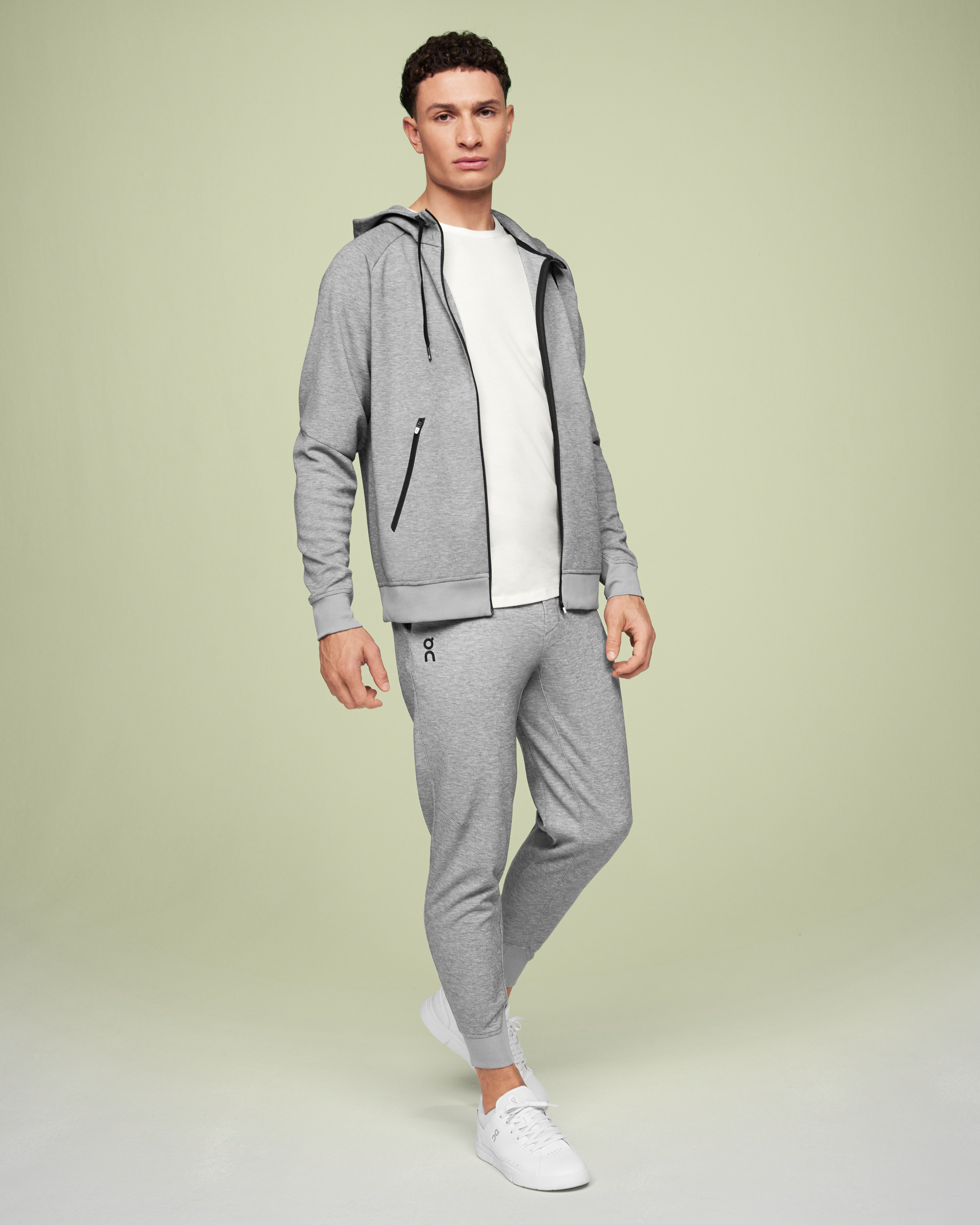 On Zipped Hoodie Grey Homme Sweats à capuche et sweats
