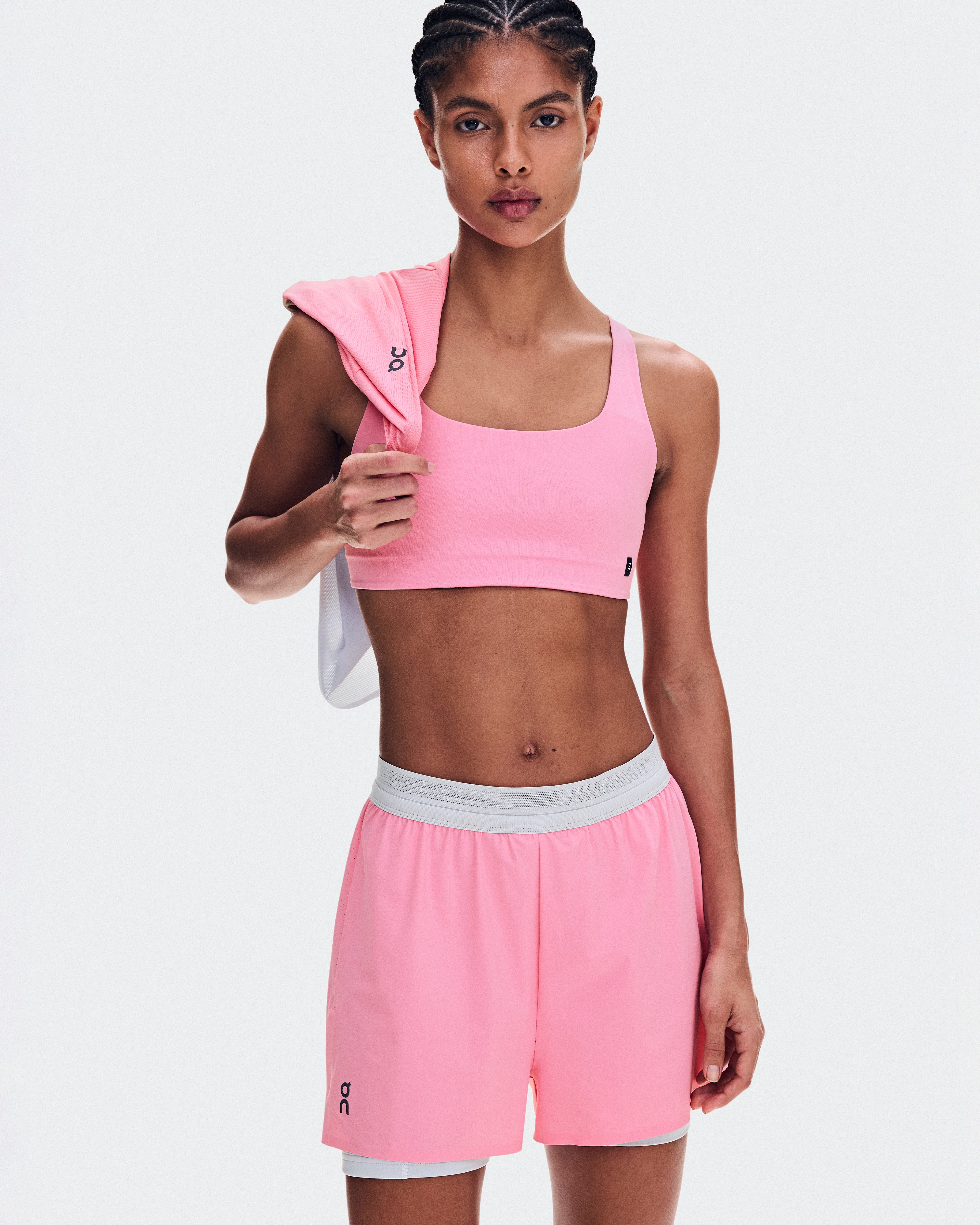 On 3" Performance 2/1 Shorts Magnolia & Glacier Donna Pantaloncini