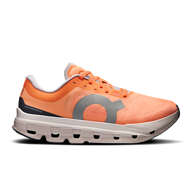 On Men's Cloudflow 5 Road Running Shoe in Tangerine/Silver, Size: 11, Polyester