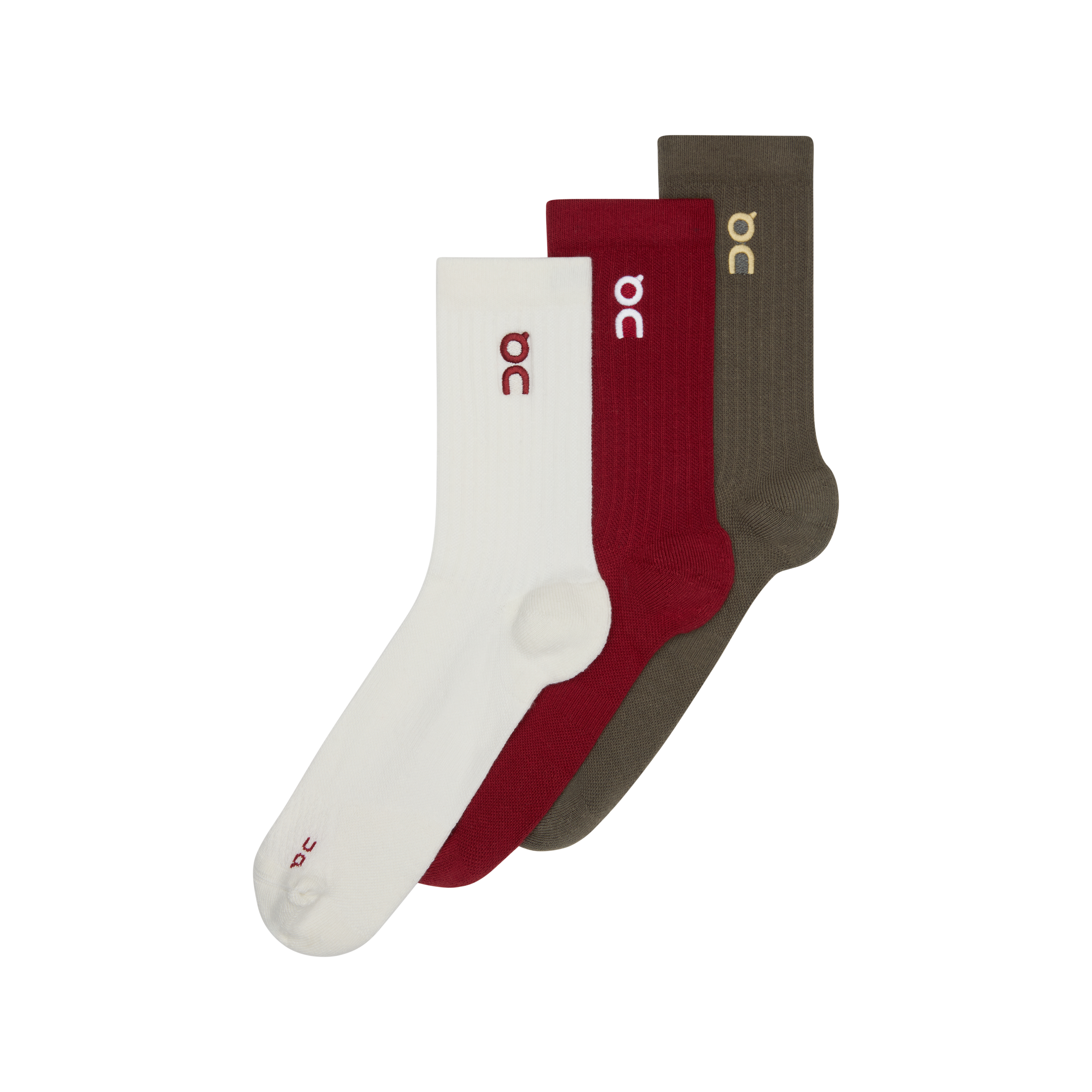 Embroidered Logo Sock 3P Year of the Horse in Grizzly/Ivory