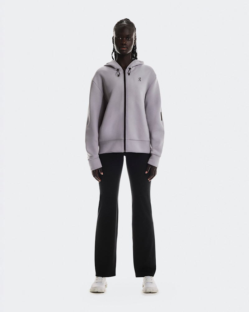 On Women's Focus Tech Zip Hoodie in Lilac, Size: Small, Polyester