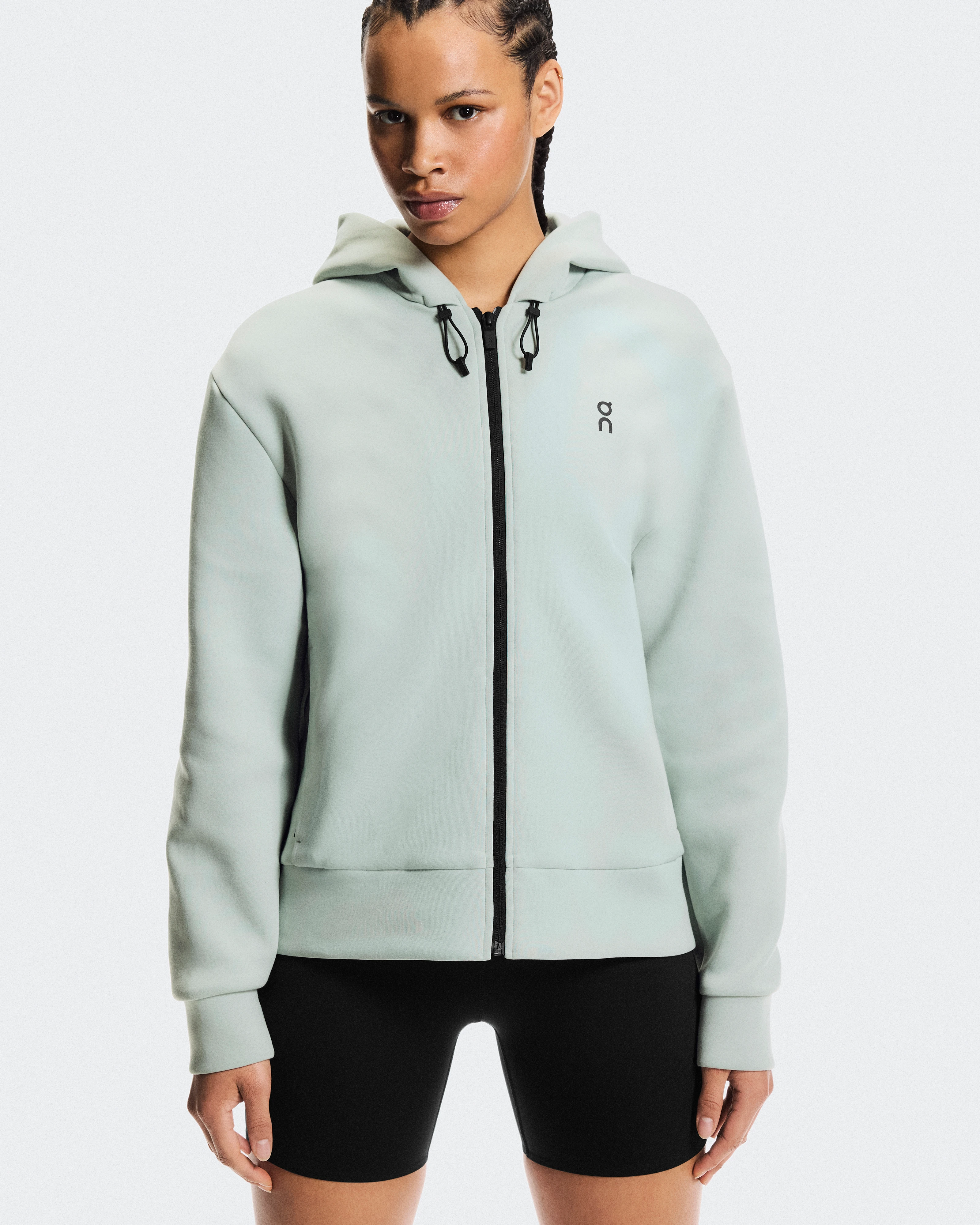 On Focus Tech Zip Hoodie Mineral Women Hoodies and sweatshirts