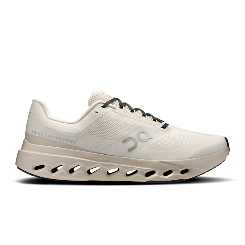 On Men's Cloudsurfer Next Road Running Shoe in Ivory/Silver, Size: 12.5, Recycled Polyester