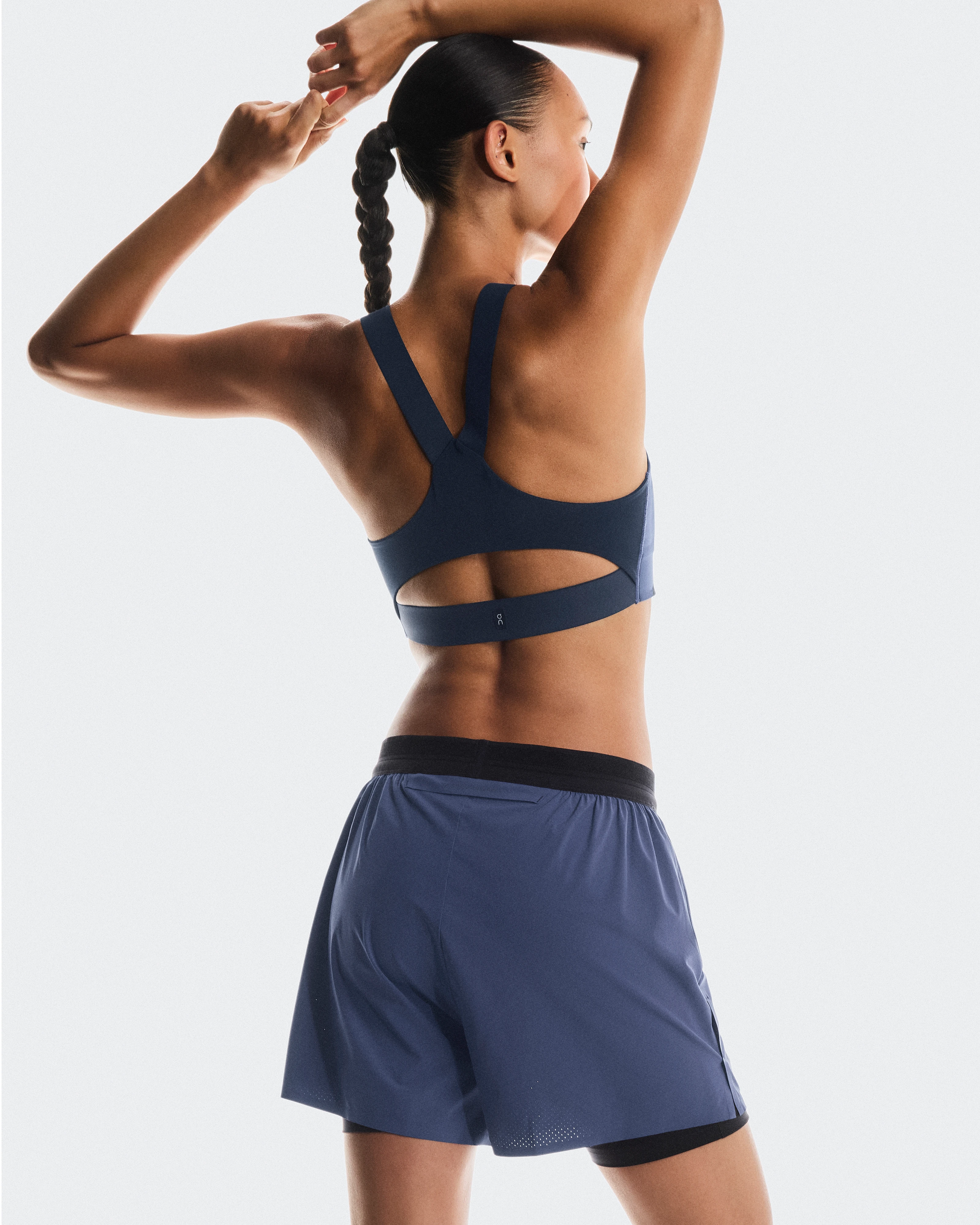 On 3" Performance 2/1 Shorts Acai & Black Mujer Pantalones cortos