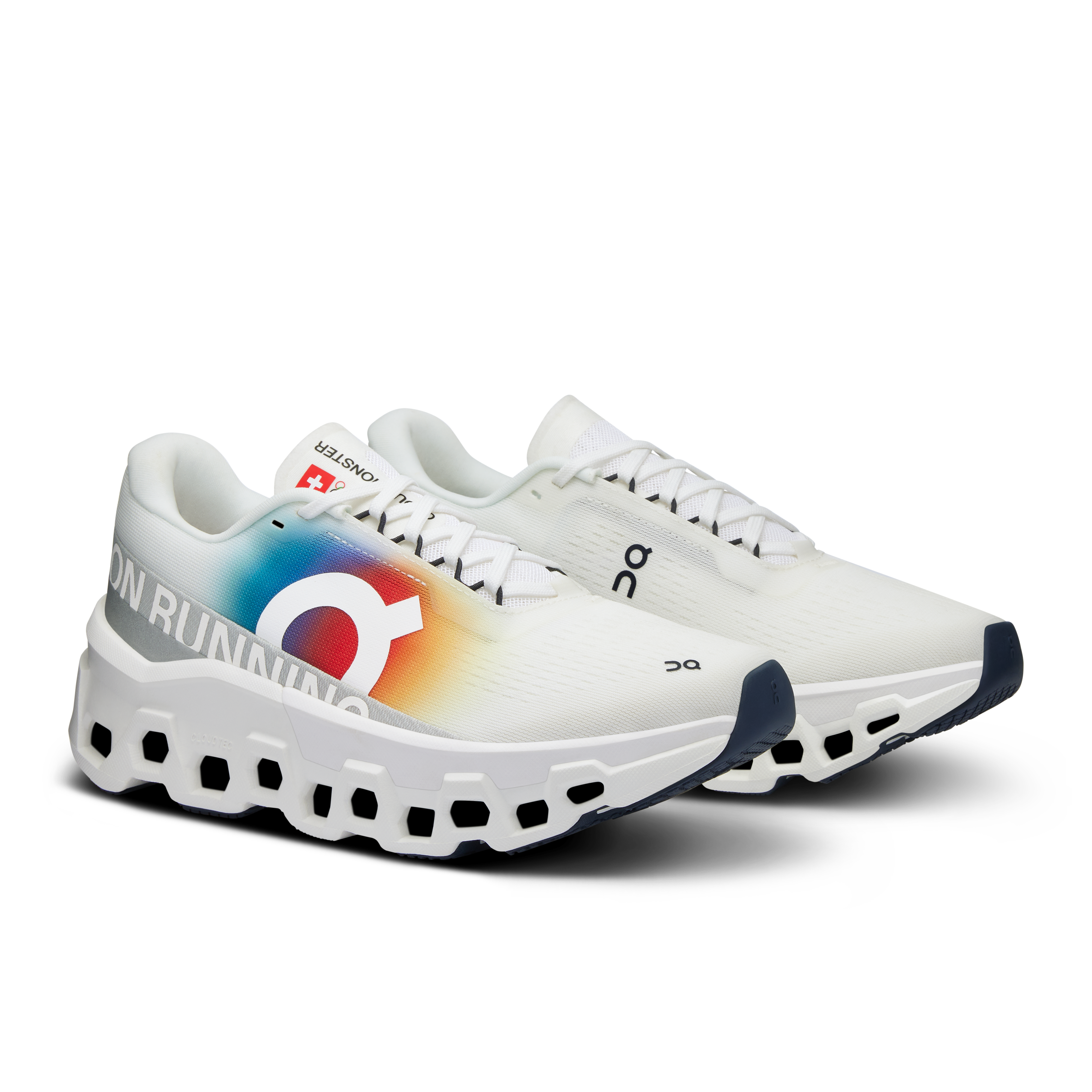 On Cloudmonster 2 Swiss Olympic Undyed & White Damen Strassenlauf Schuhe