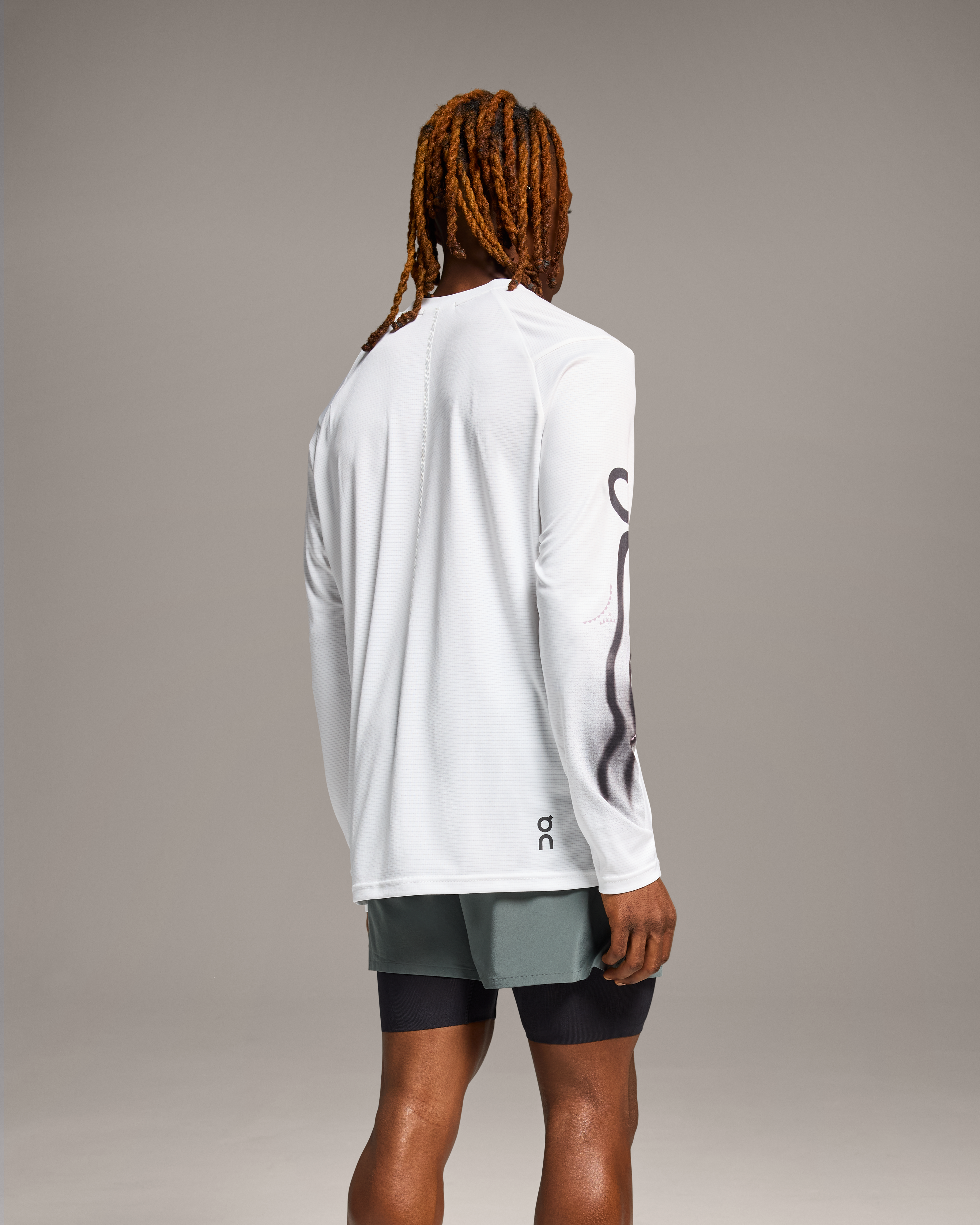 On Pace Long-T Undyed-White Herren Oberteile