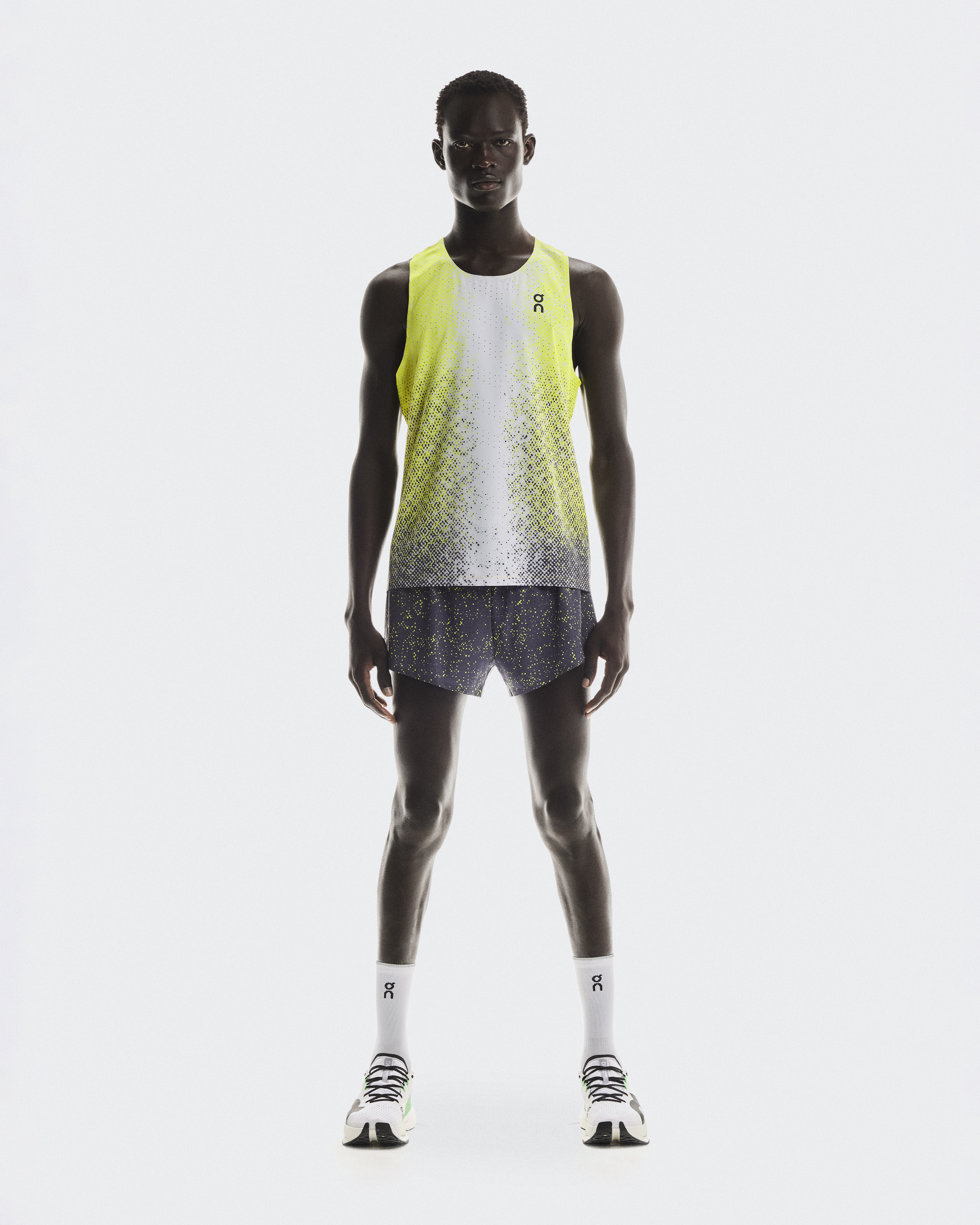 On Race Singlet para Hombre en Lime, Talla: Medium, Polyester
