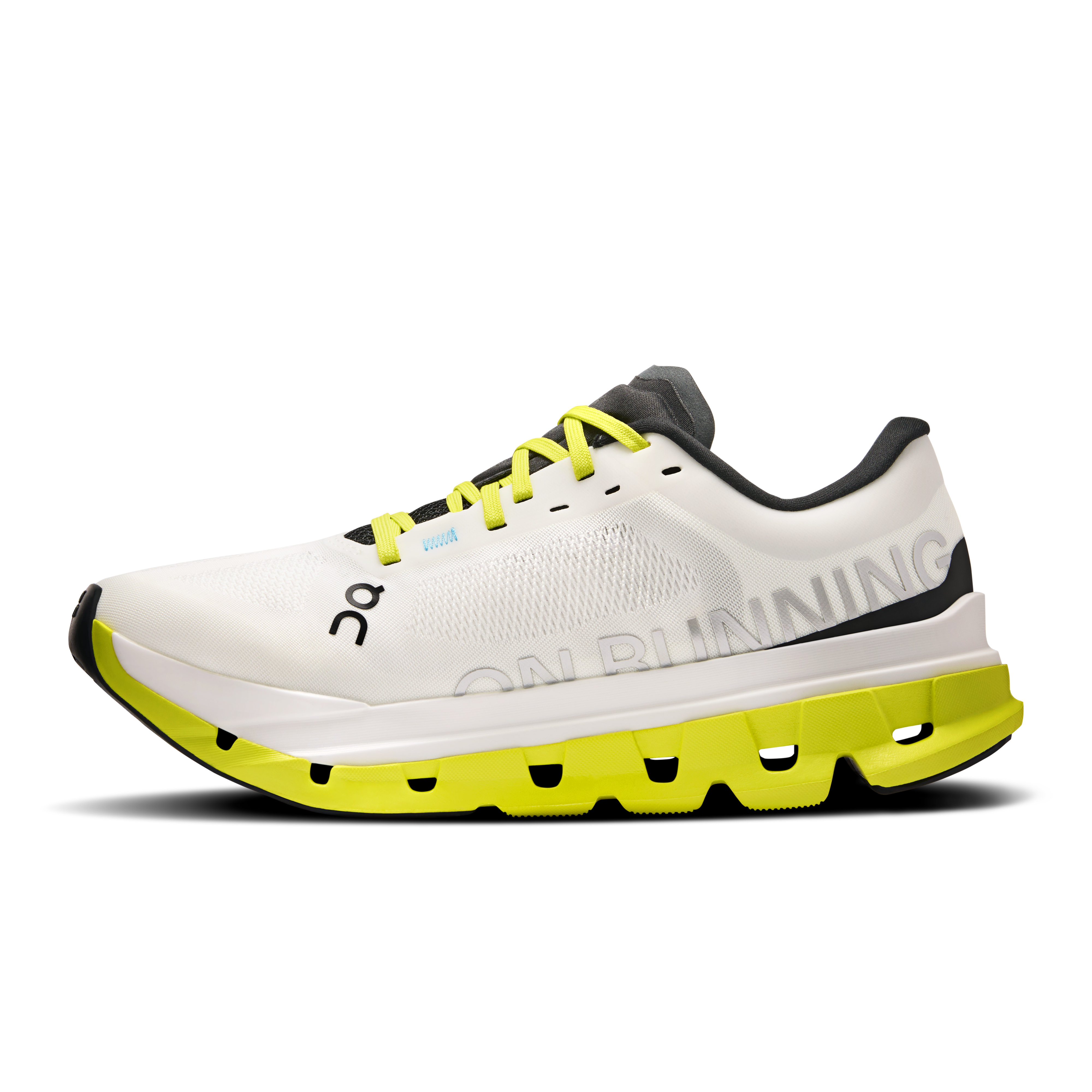 On Cloudflow 5 White & Lime Damen Strassenlauf Schuhe