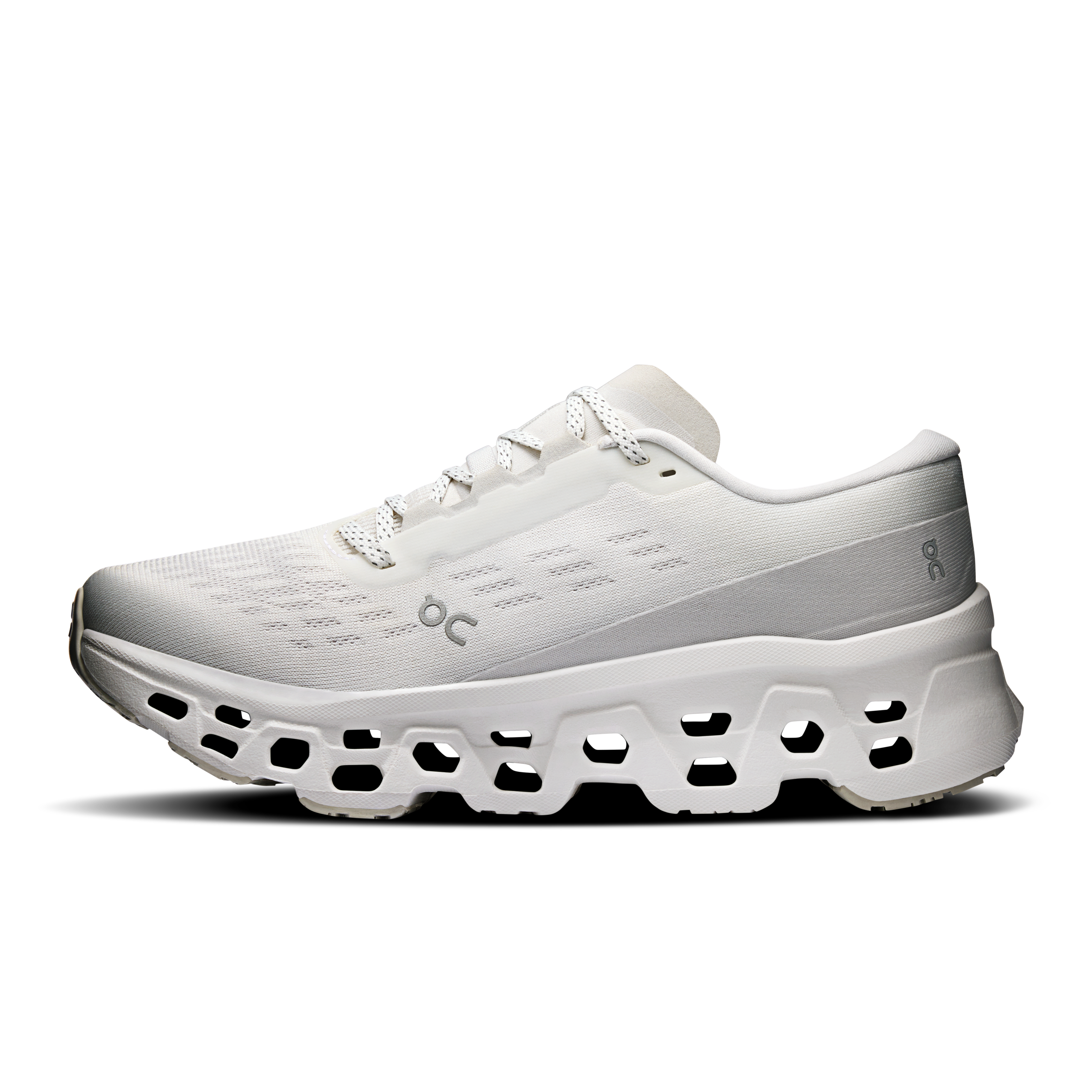 On Cloudmonster 3 White & Wolf Femme Running sur route Chaussures