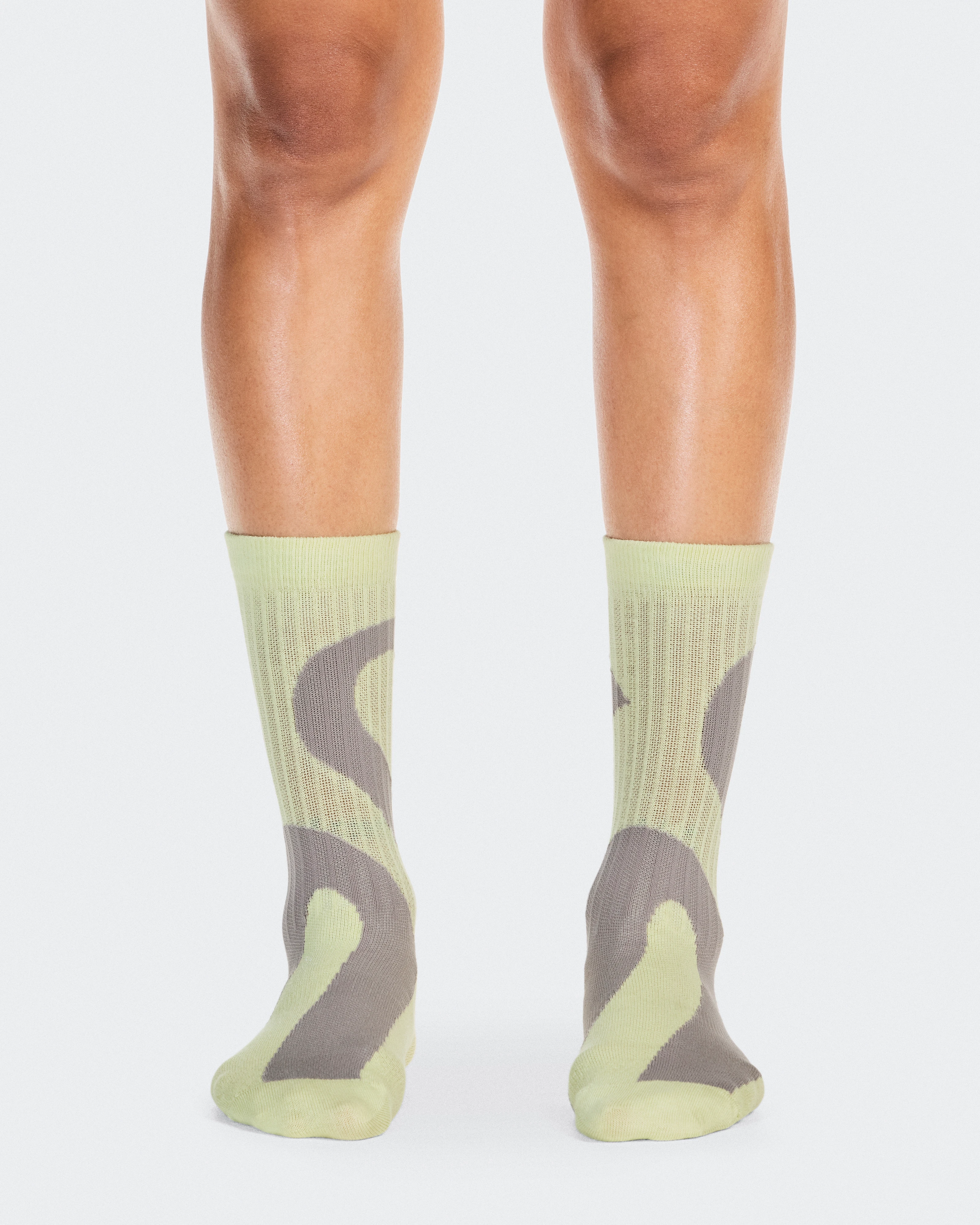 On Liquid Logo Sock High 2P Zinc & Linen Unisex Calzini