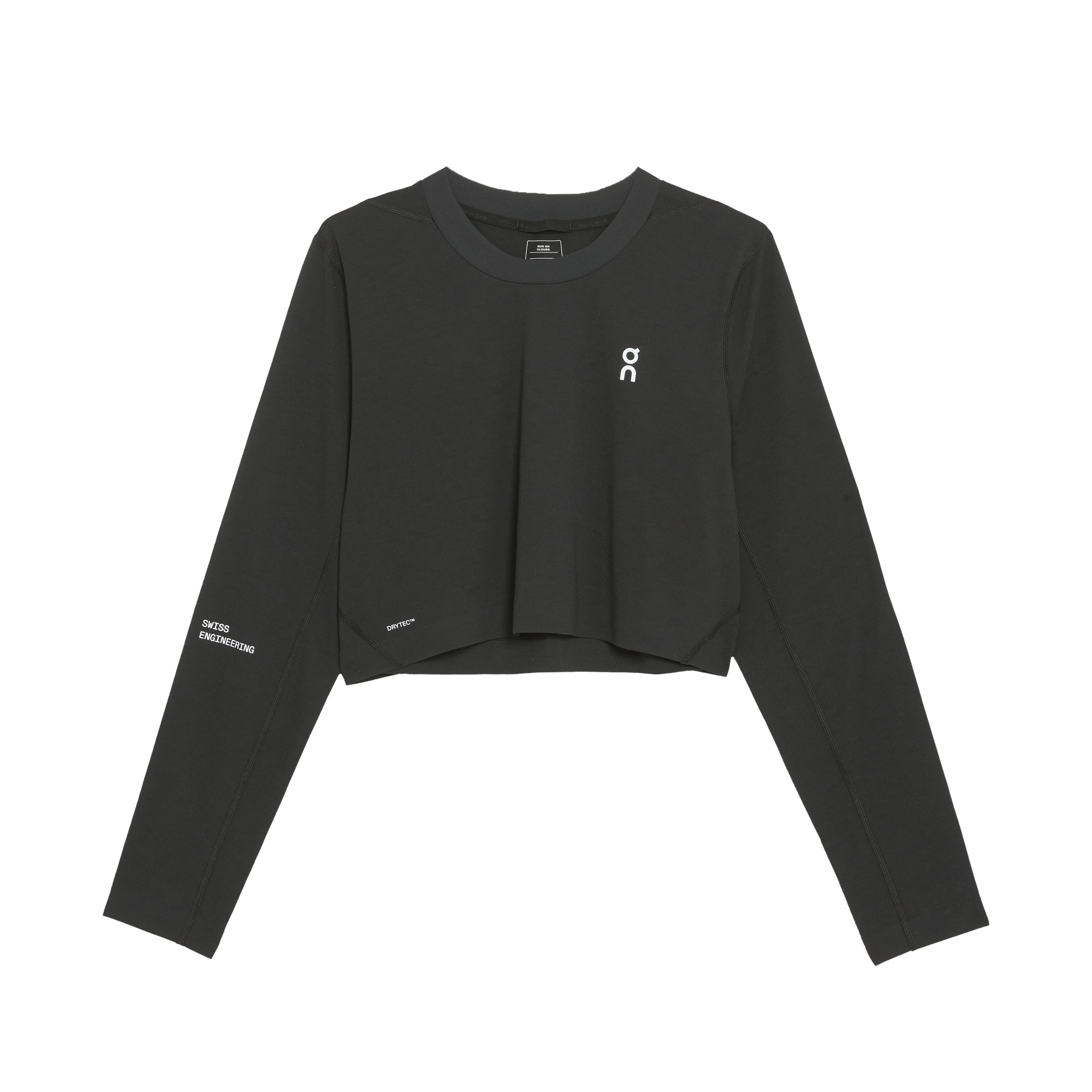 Train Long-T Crop Shirt in Black