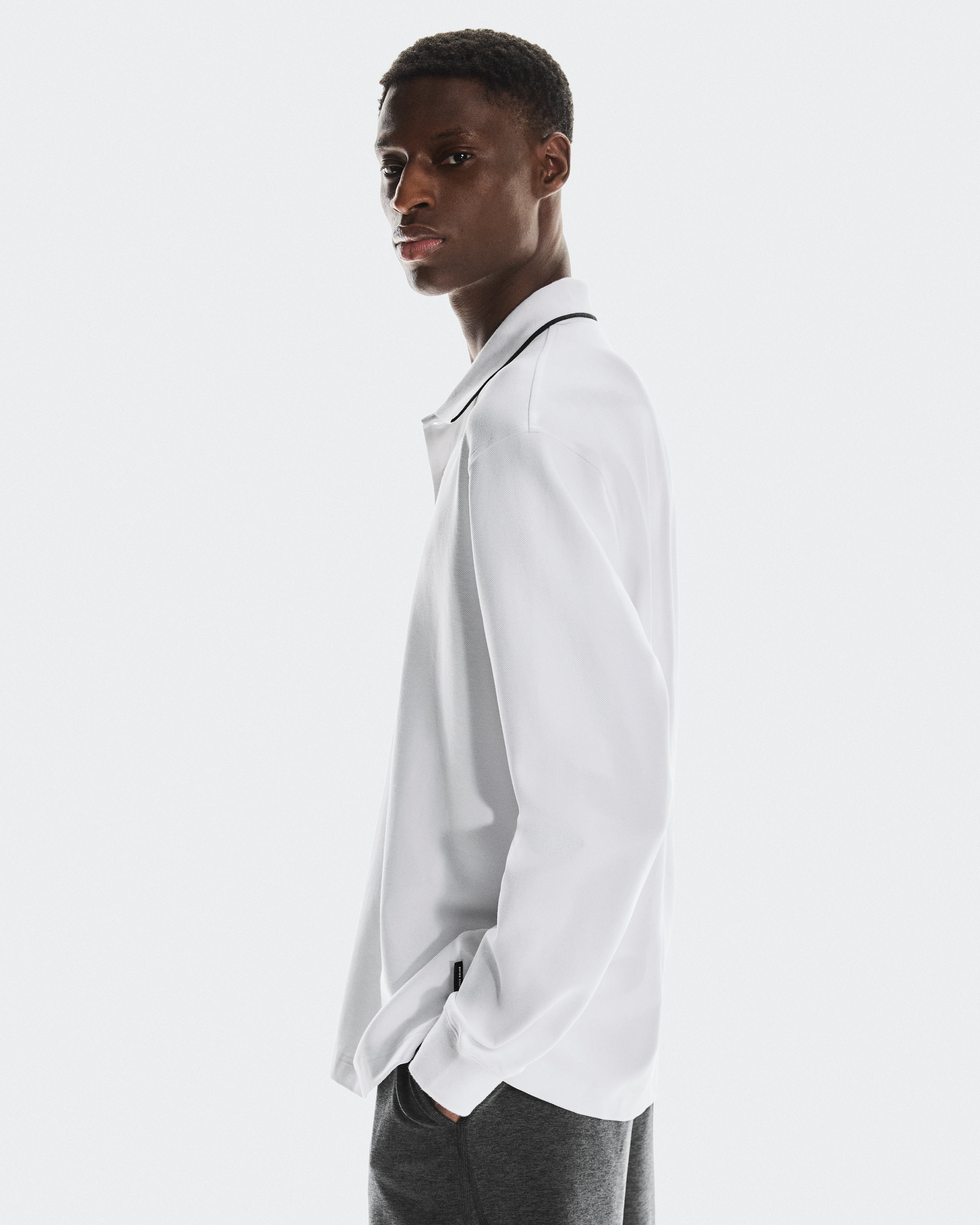 On Courtside Long-T Polo White Men Tops and t-shirts