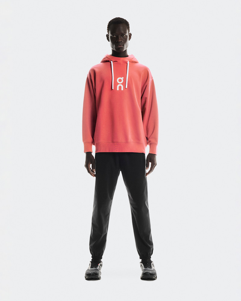 On Men's Club Hoodie in Coral, Size: XXL, Polyester
