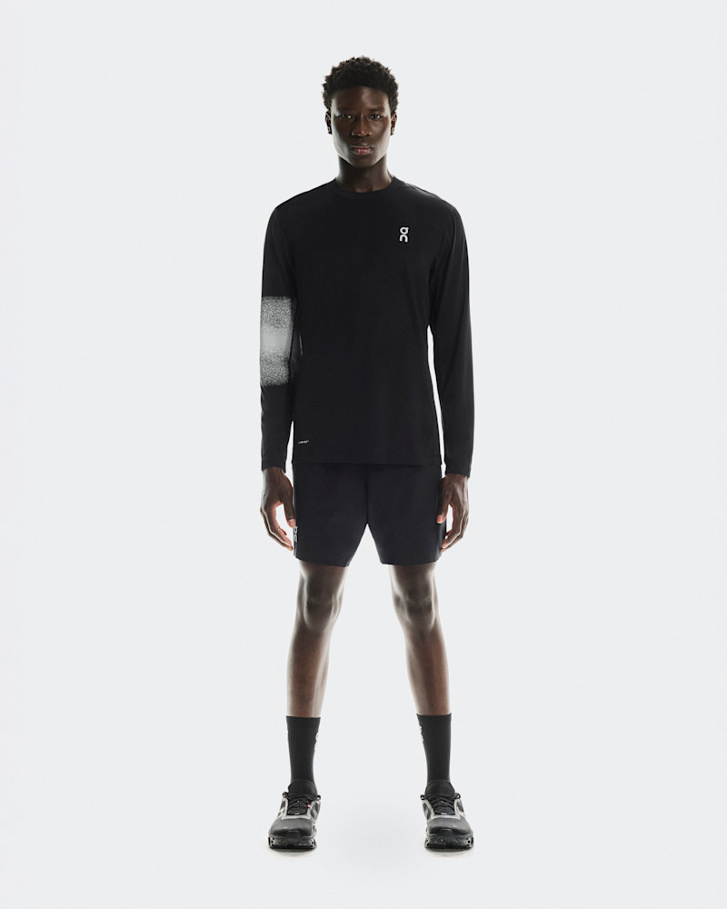 On Men's Train Long-T Graphic Long-Sleeve Shirt in Black, Size: XXL, Polyester