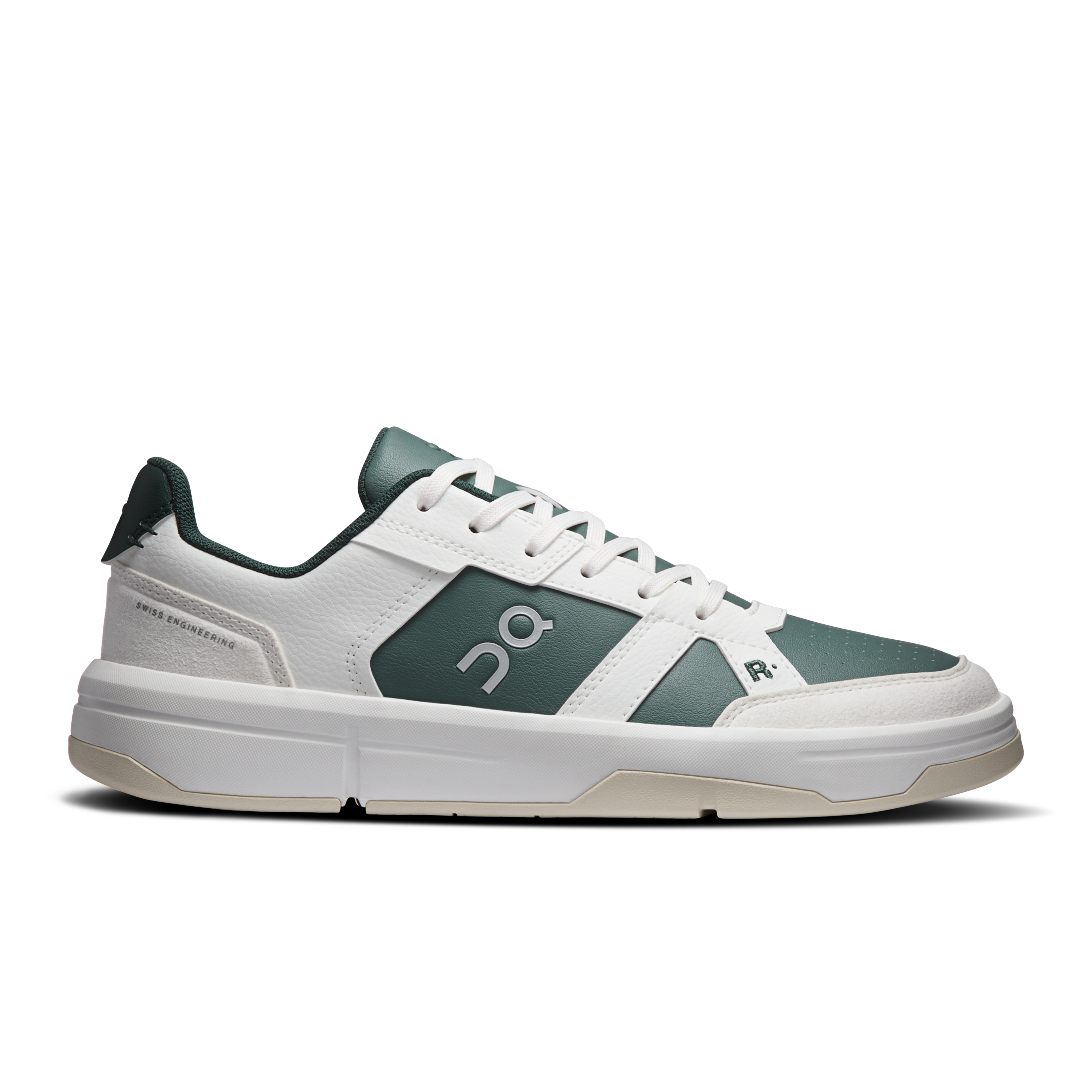 On THE ROGER Clubhouse Ivory & Olive Femme Tennis Chaussures