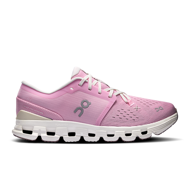 On Women's Cloud X 4 Sneaker in Petal/Sand, Size: 7, Recycled Polyester