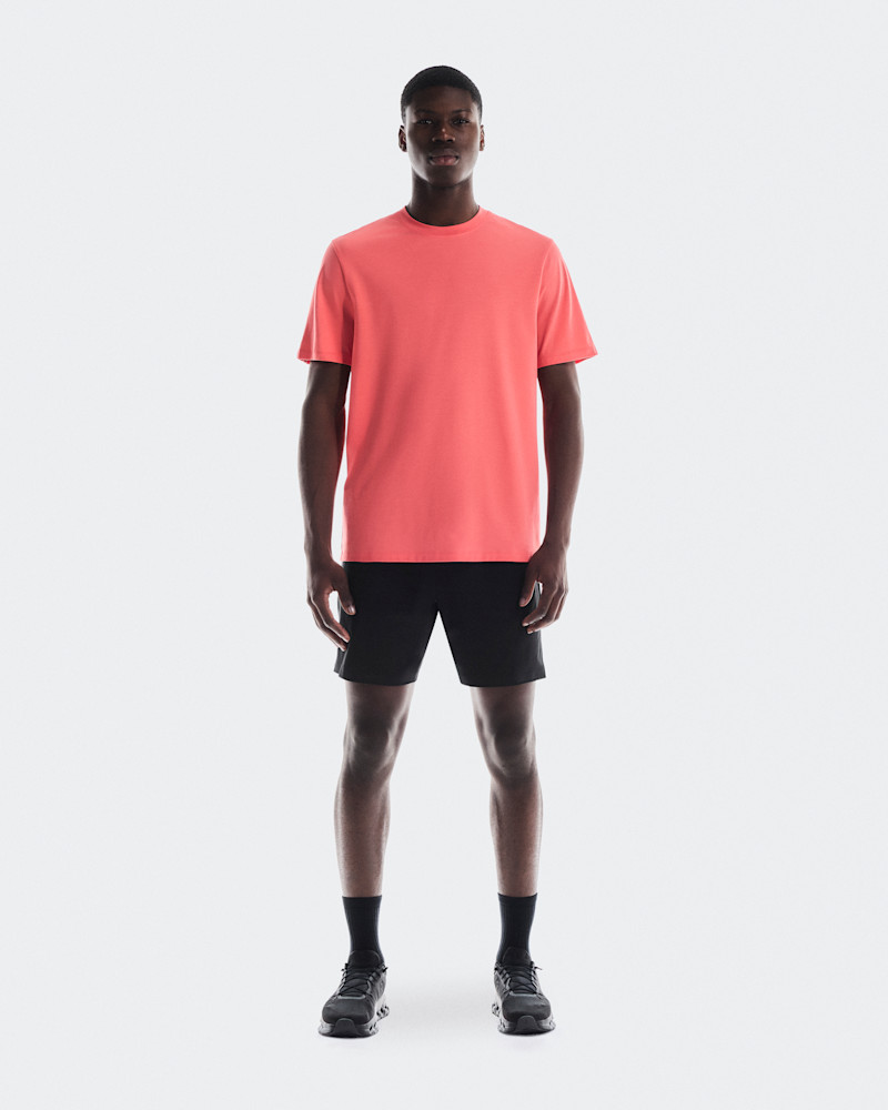 On Men's Focus-T Short-Sleeve Shirt in Coral, Size: XL, Polyester