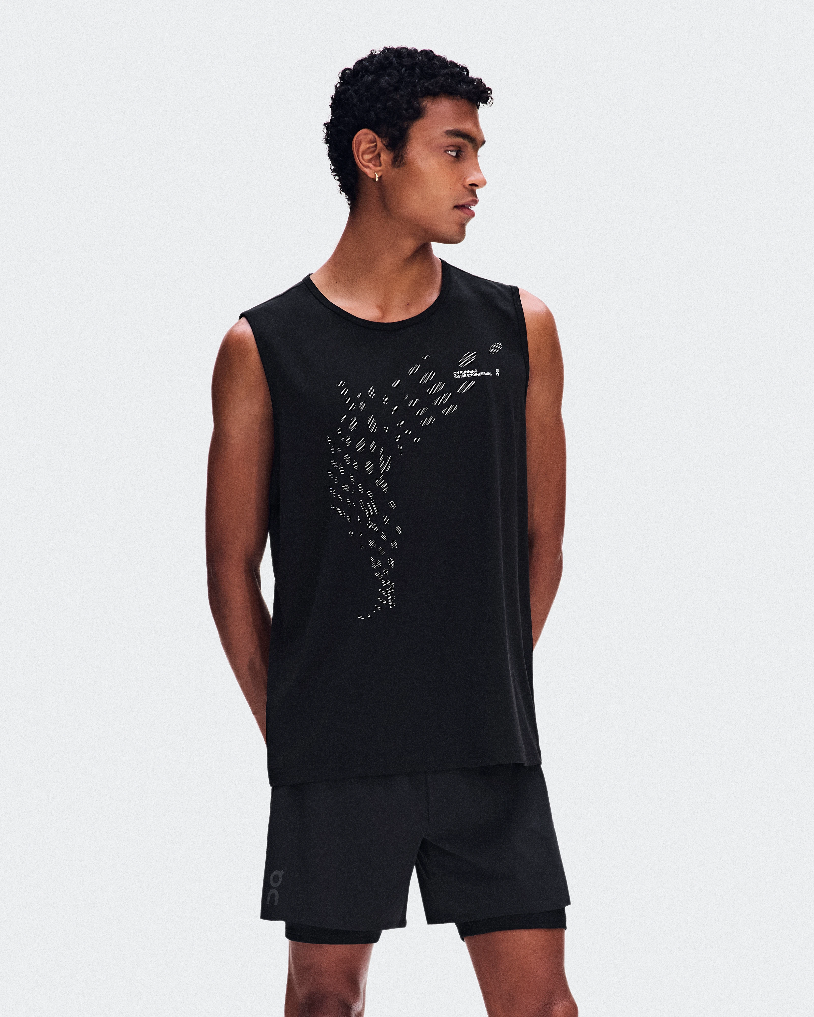 On On Run Tank Black Men Tops and t-shirts