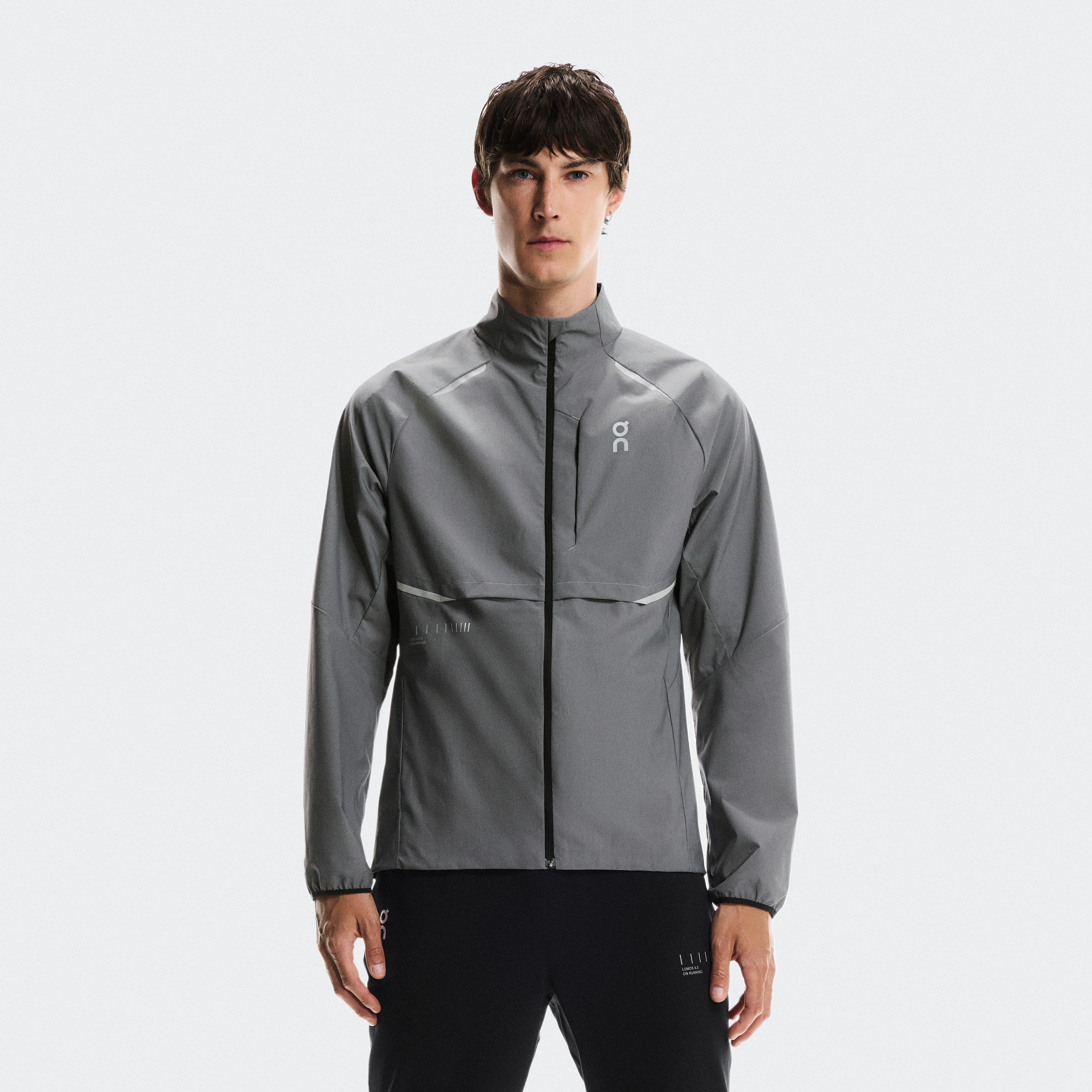 On Weather Jacket Lumos Grey Men Men – Road running, reflective, water repellent Jackets