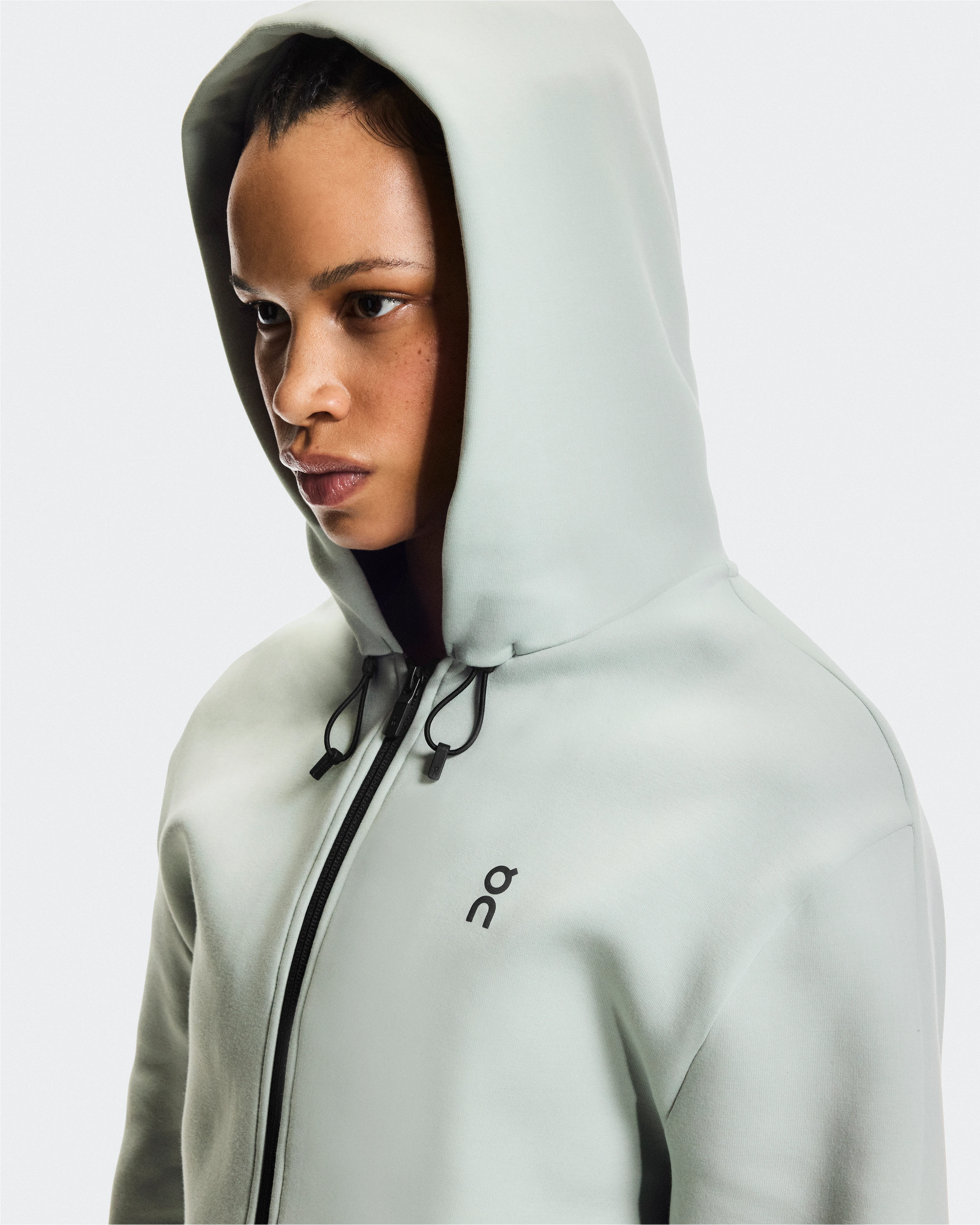 On Focus Tech Zip Hoodie Mineral Women Hoodies and sweatshirts