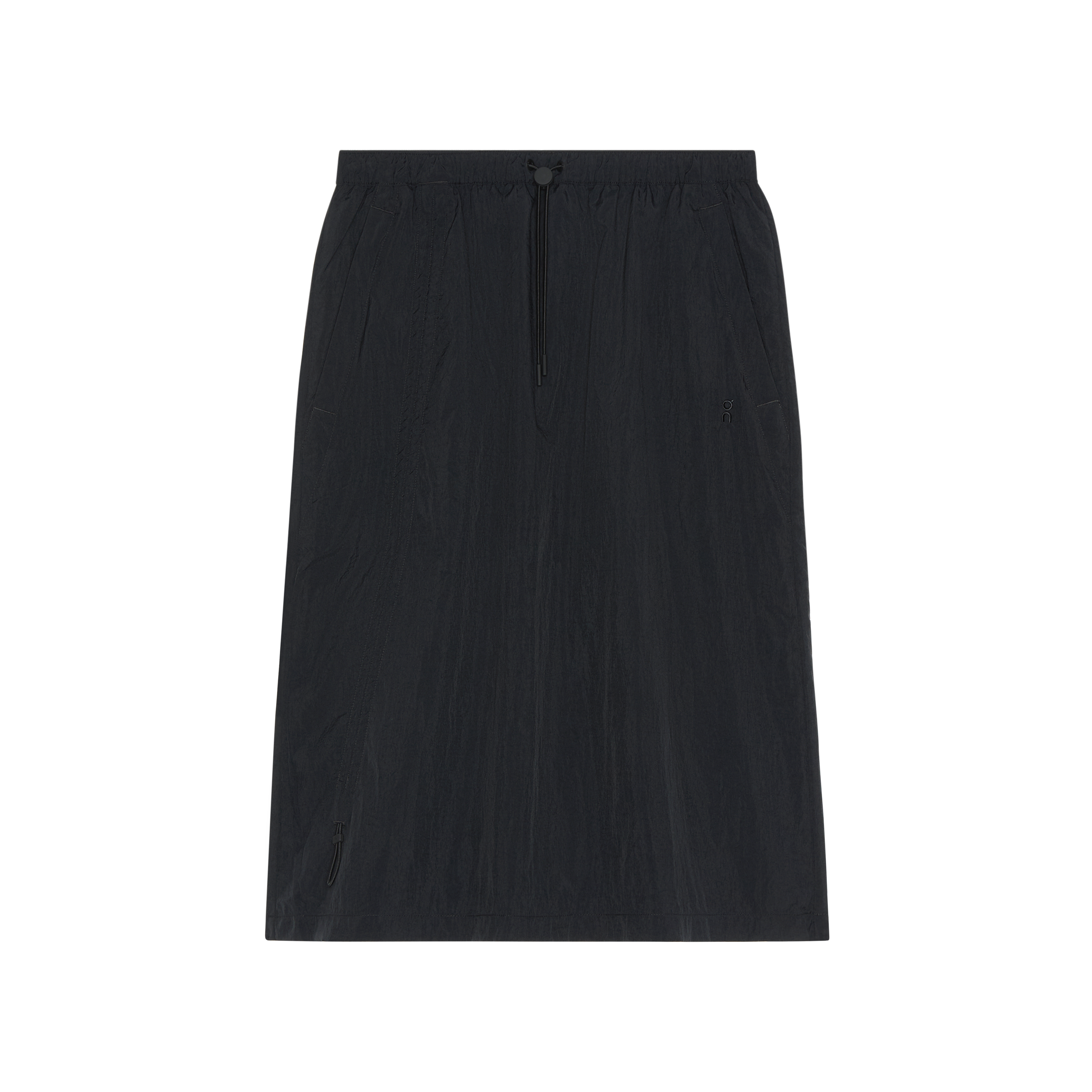 Drawstring Midi Skirt in Black