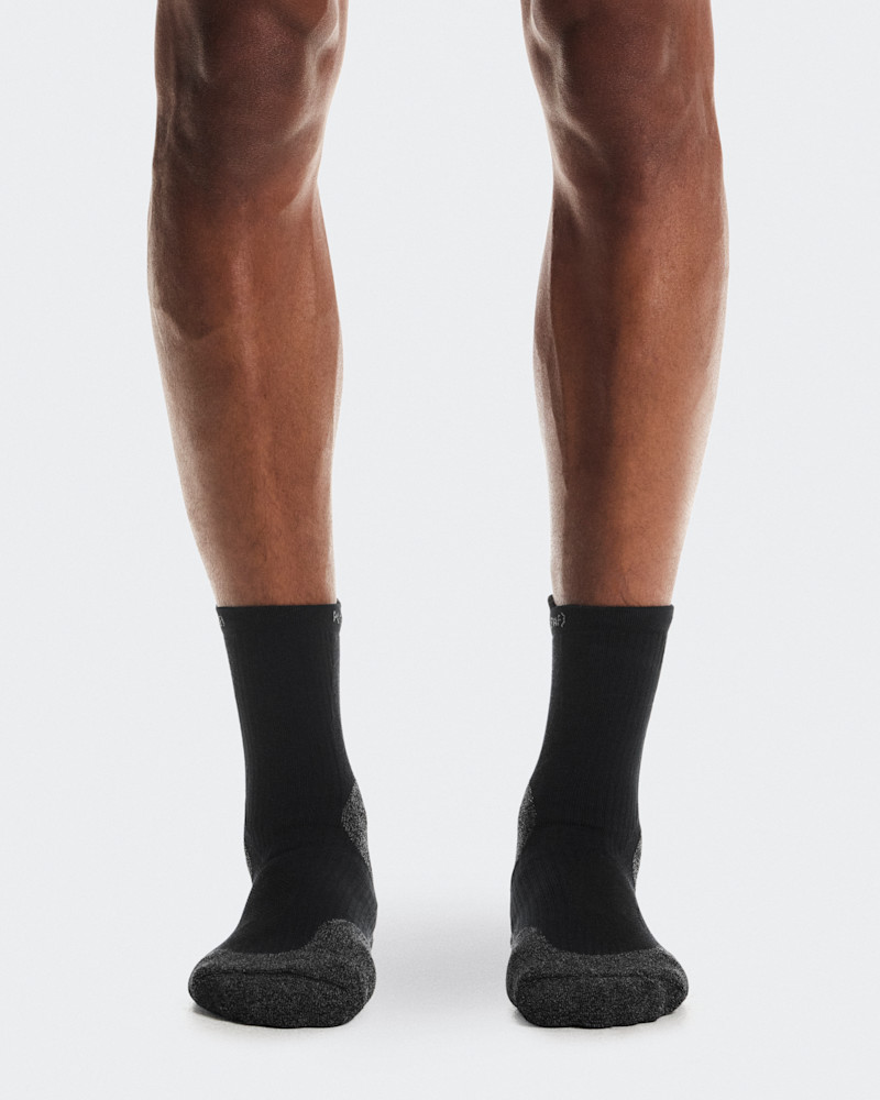 On Merino Sock PAF in Black/Glacier, Size: M 10-11.5, Polyamide Wool Polyester