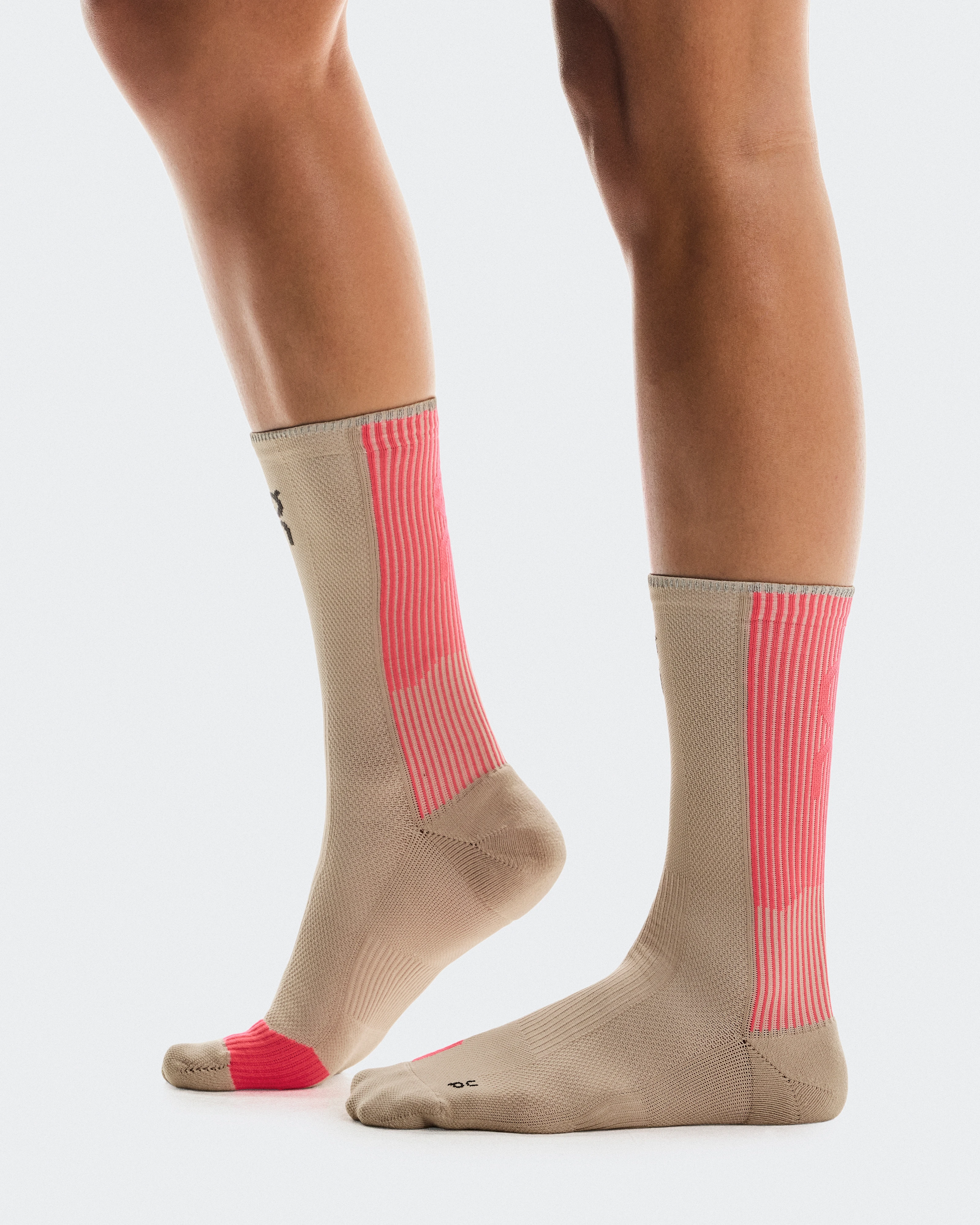 On Performance Run Sock High Desert & Pink Unisex Socks