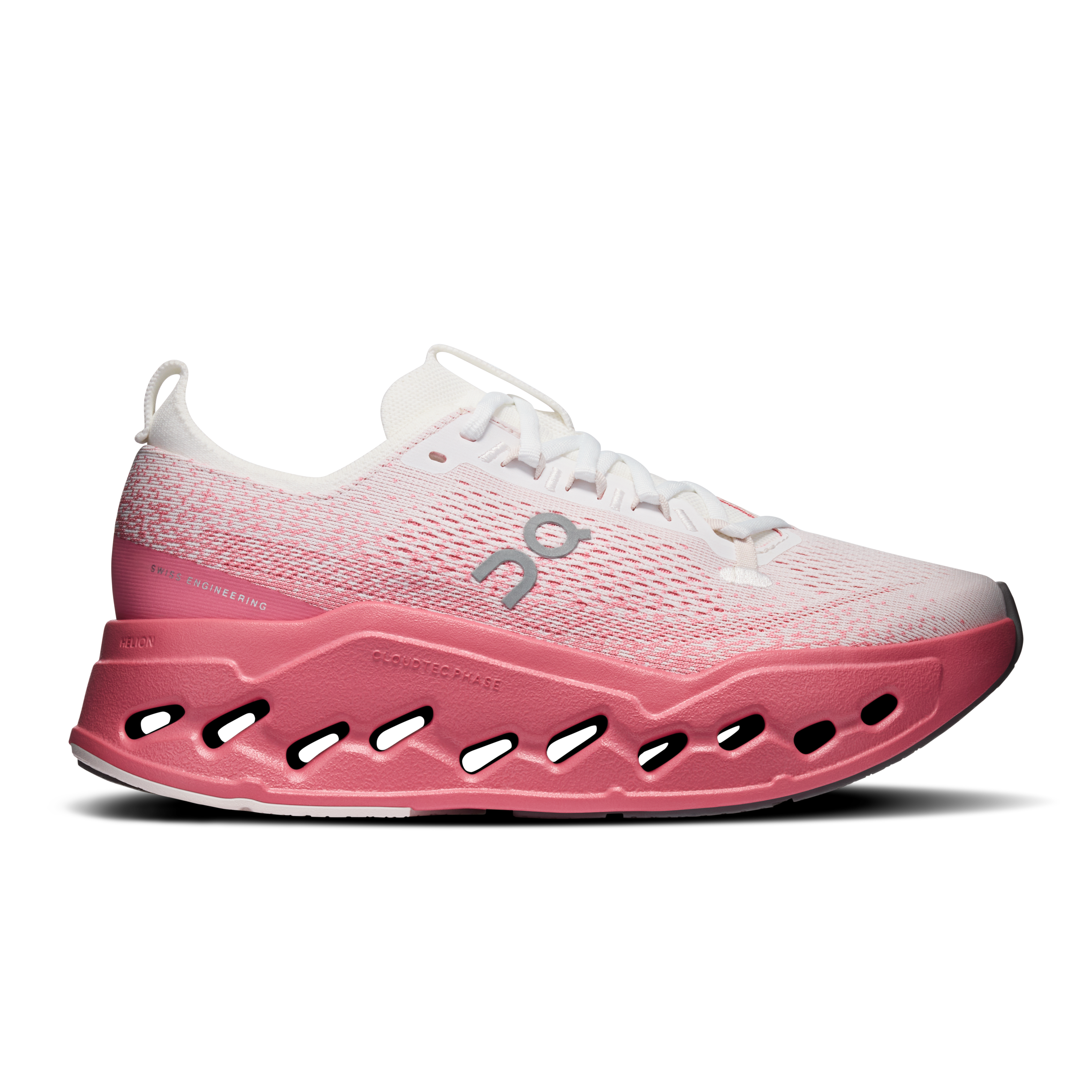 On Cloudsurfer Max White & Camellia Femme Running sur route Chaussures