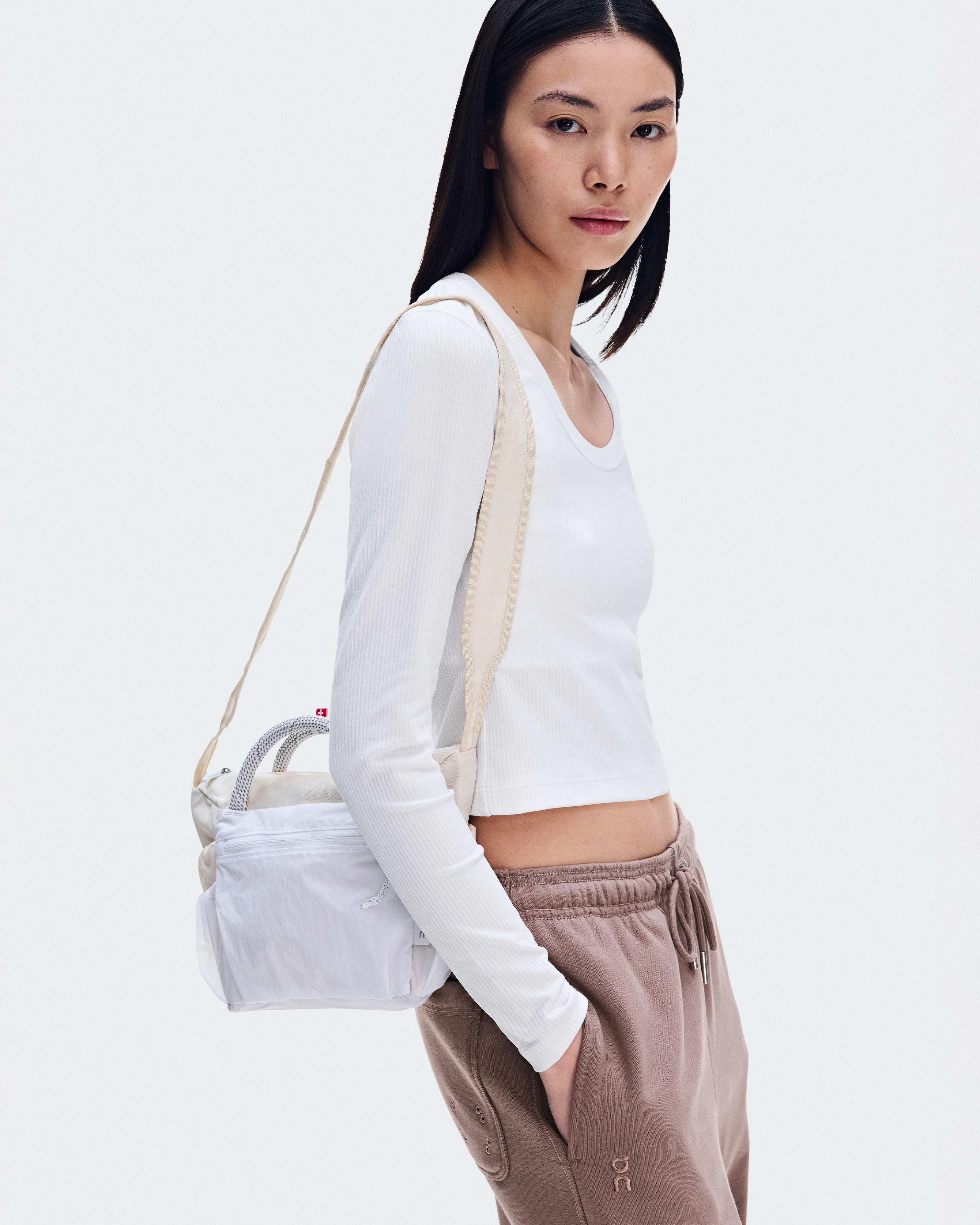 On All-Day Ribbed Long-T White Women Tops and t-shirts