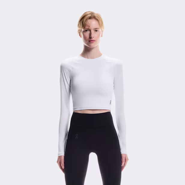 Studio Long-T Crop Long-Sleeve Shirt in White