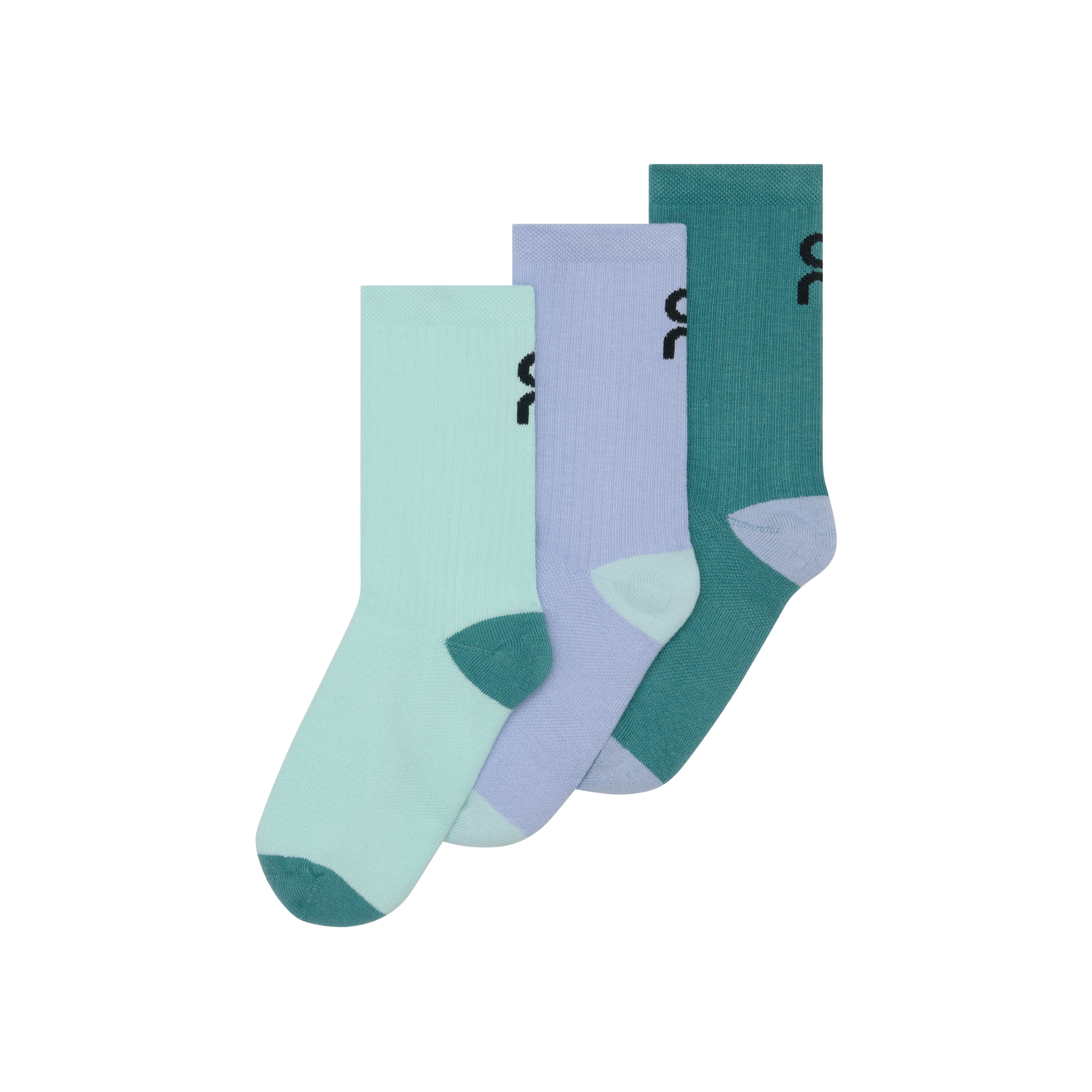 Logo Sock High 3P Kids in Celeste/Storm