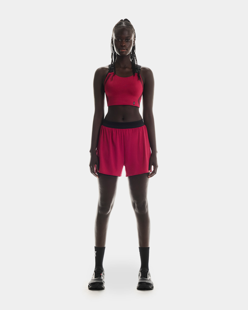 On Women's Performance Flex Bra in Grenadine/Black, Size: Medium, Polyester Mesh Polyamide