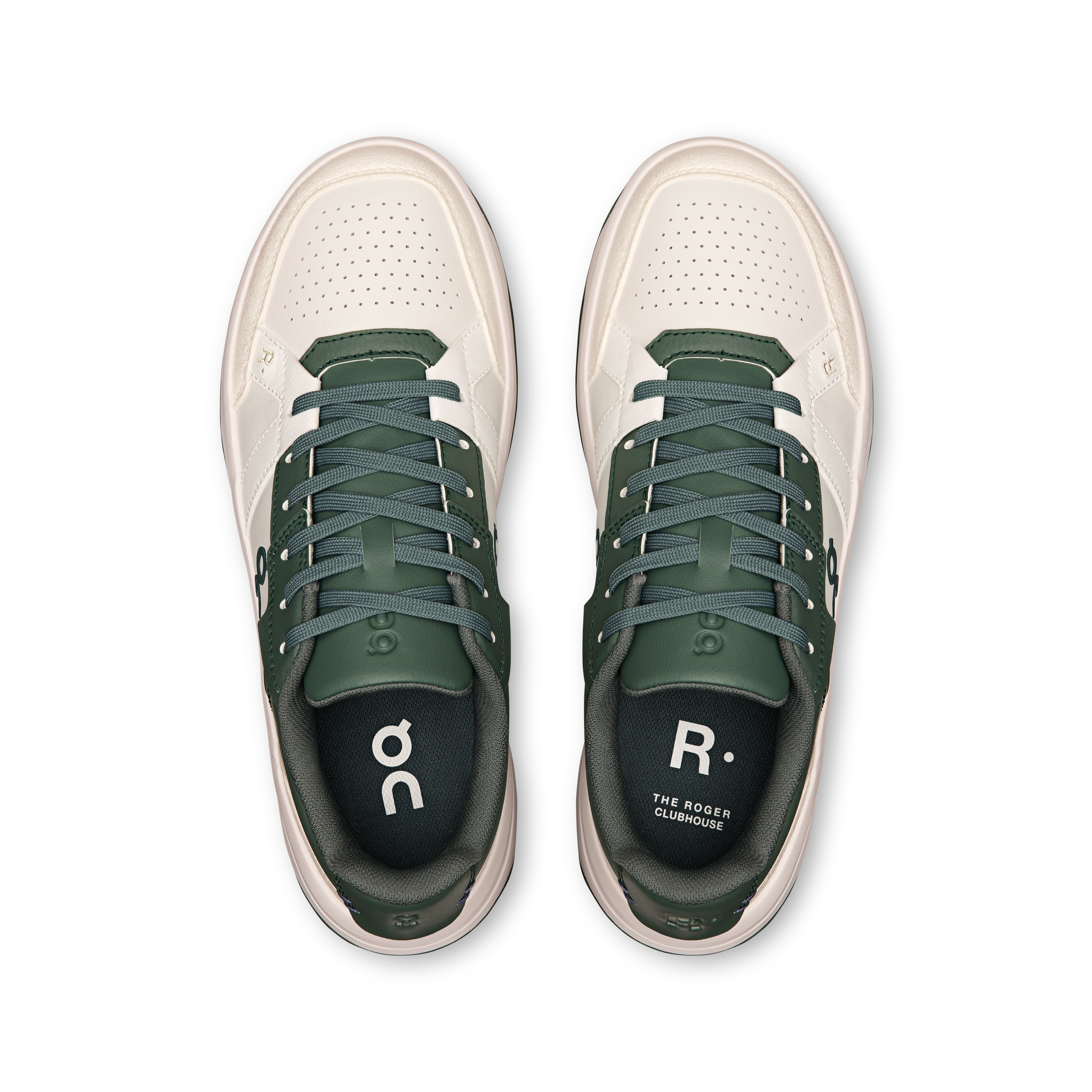 On THE ROGER Clubhouse White & Olive Women Tennis Shoes