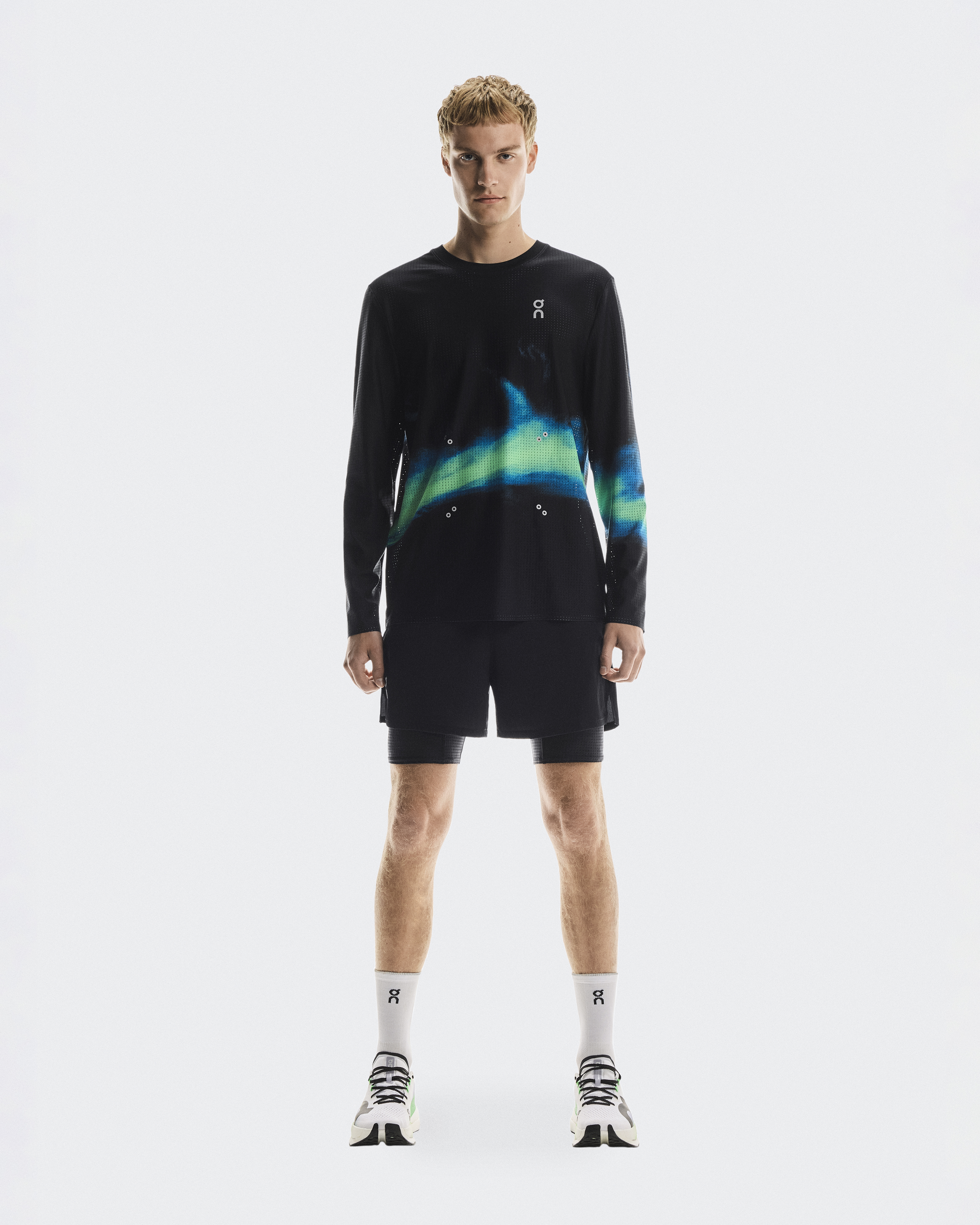 On Pace Mesh Long-T Camiseta de Manga Large para Hombre en Black/Horizon, Talla: Small, Polyester
