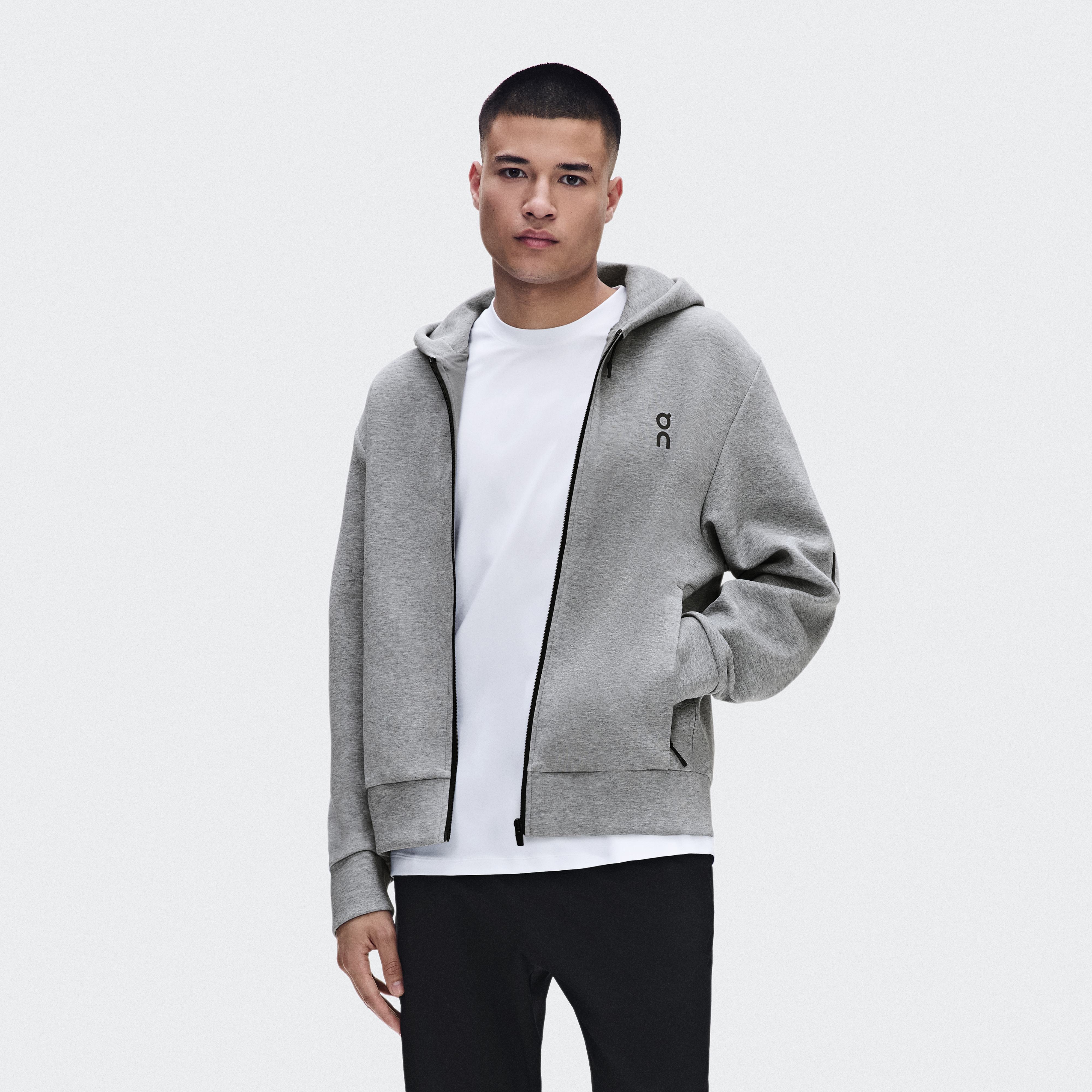 Focus Tech Zip Hoodie in Basalt