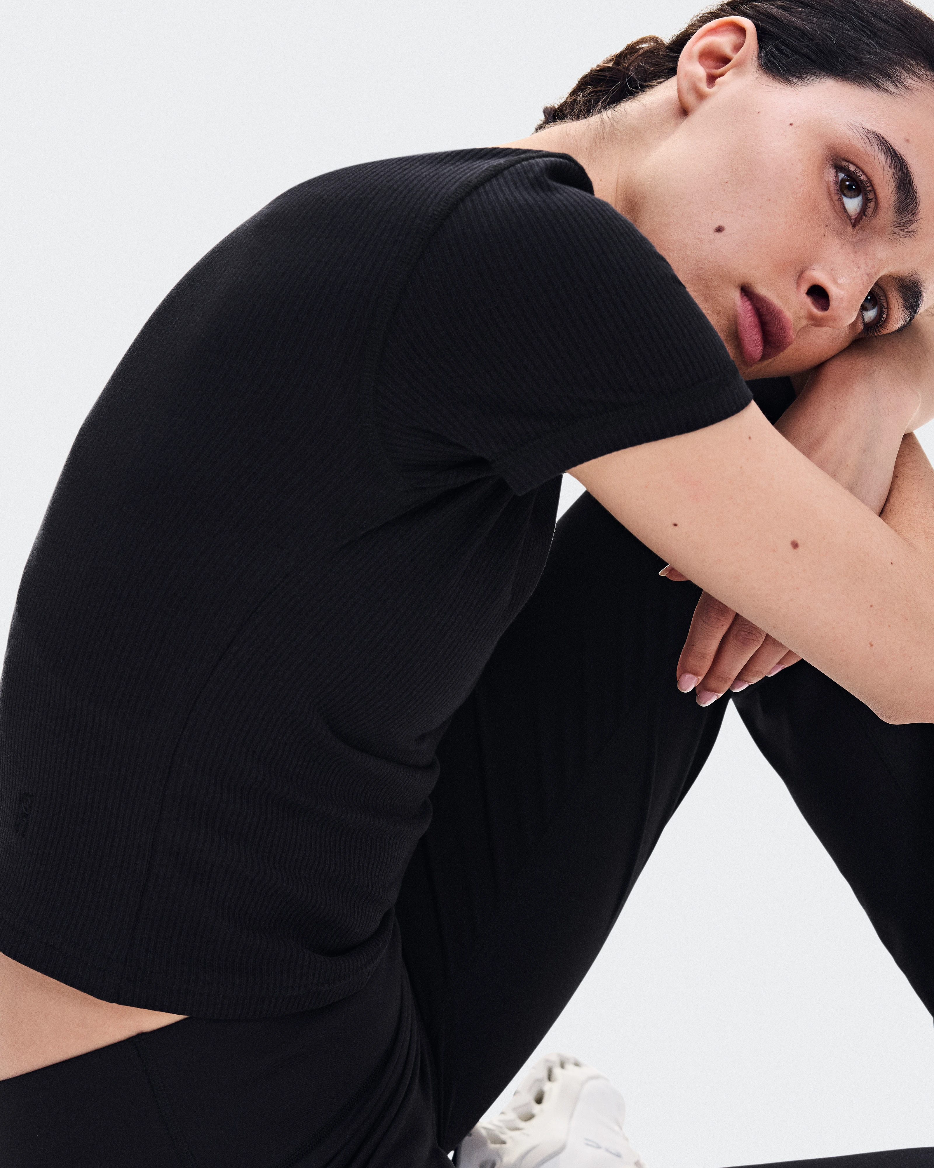 On All-Day Ribbed T-Shirt Black Women Tops and t-shirts