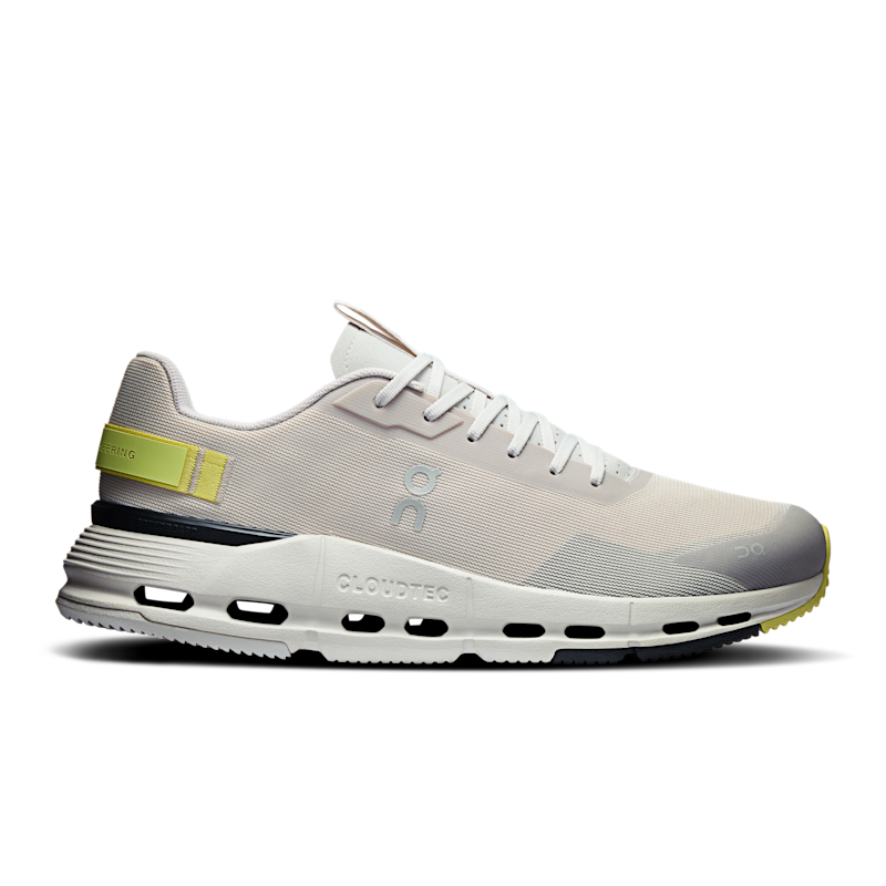On Men's Cloudnova Form 2 Lifestyle Shoe in Pearl/Limelight, Size: 11.5, Recycled Polyester