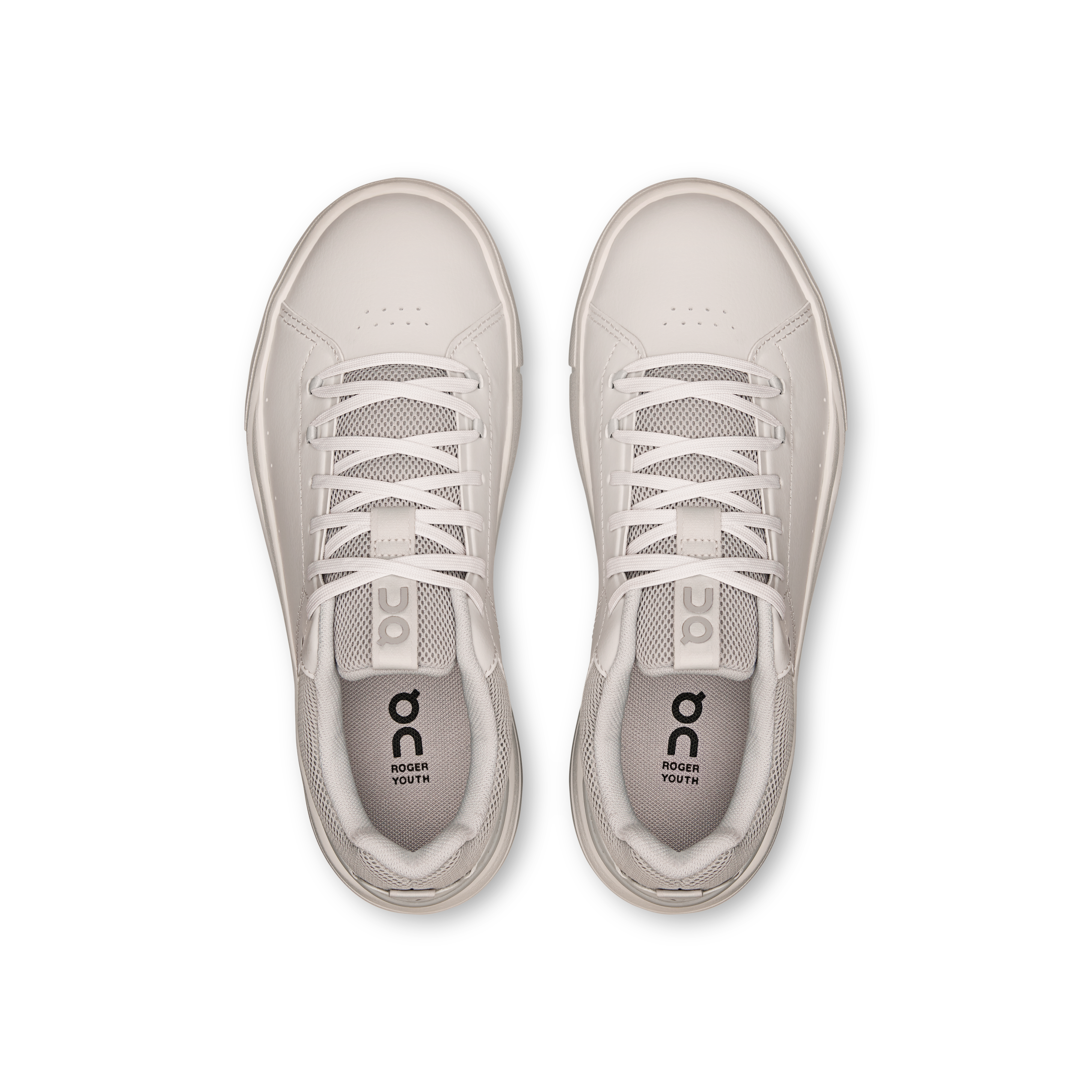 On THE ROGER Youth Frost & Silver Youth Tennis Shoes
