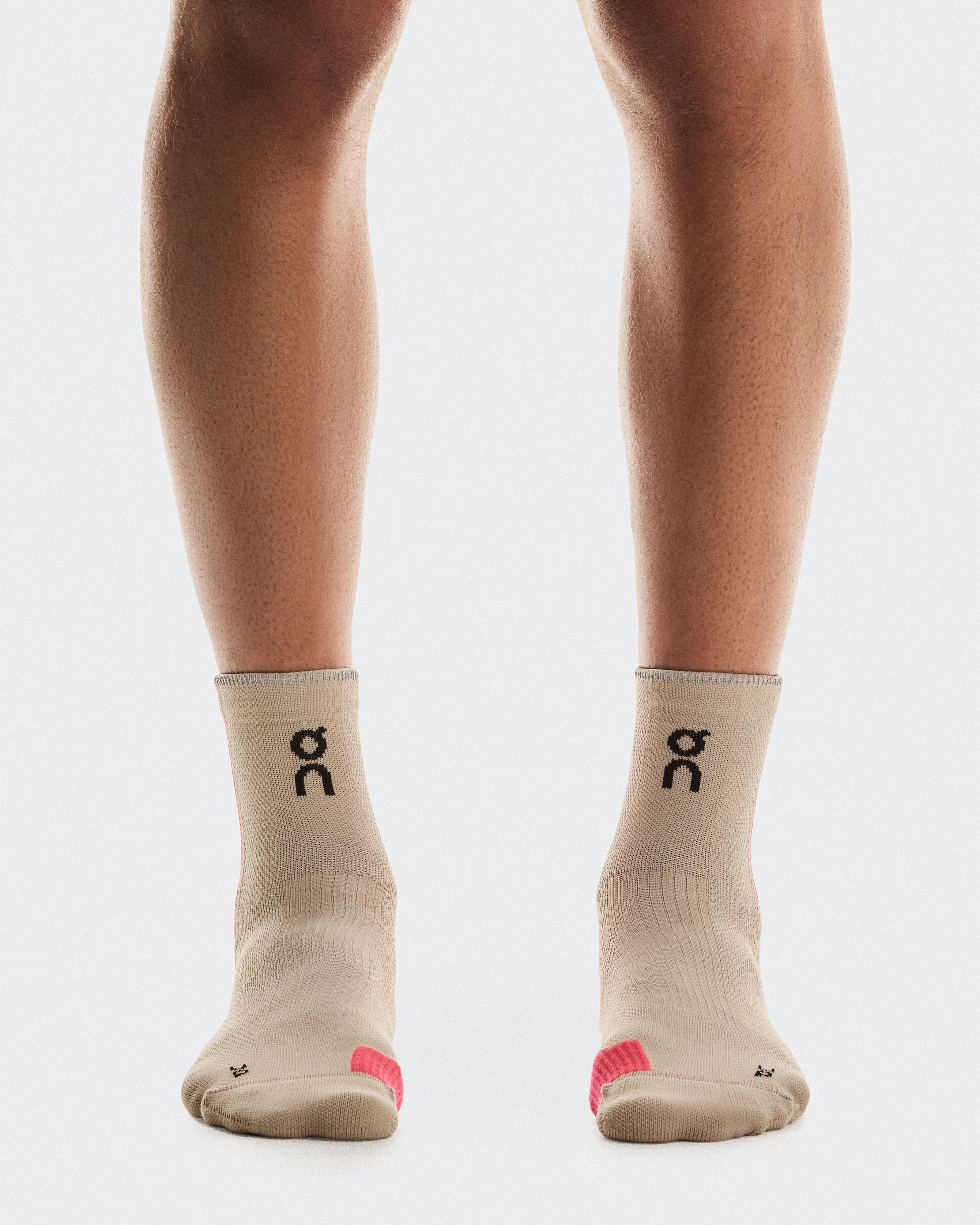 On Performance Run Sock Mid Desert & Pink Unisex Socks