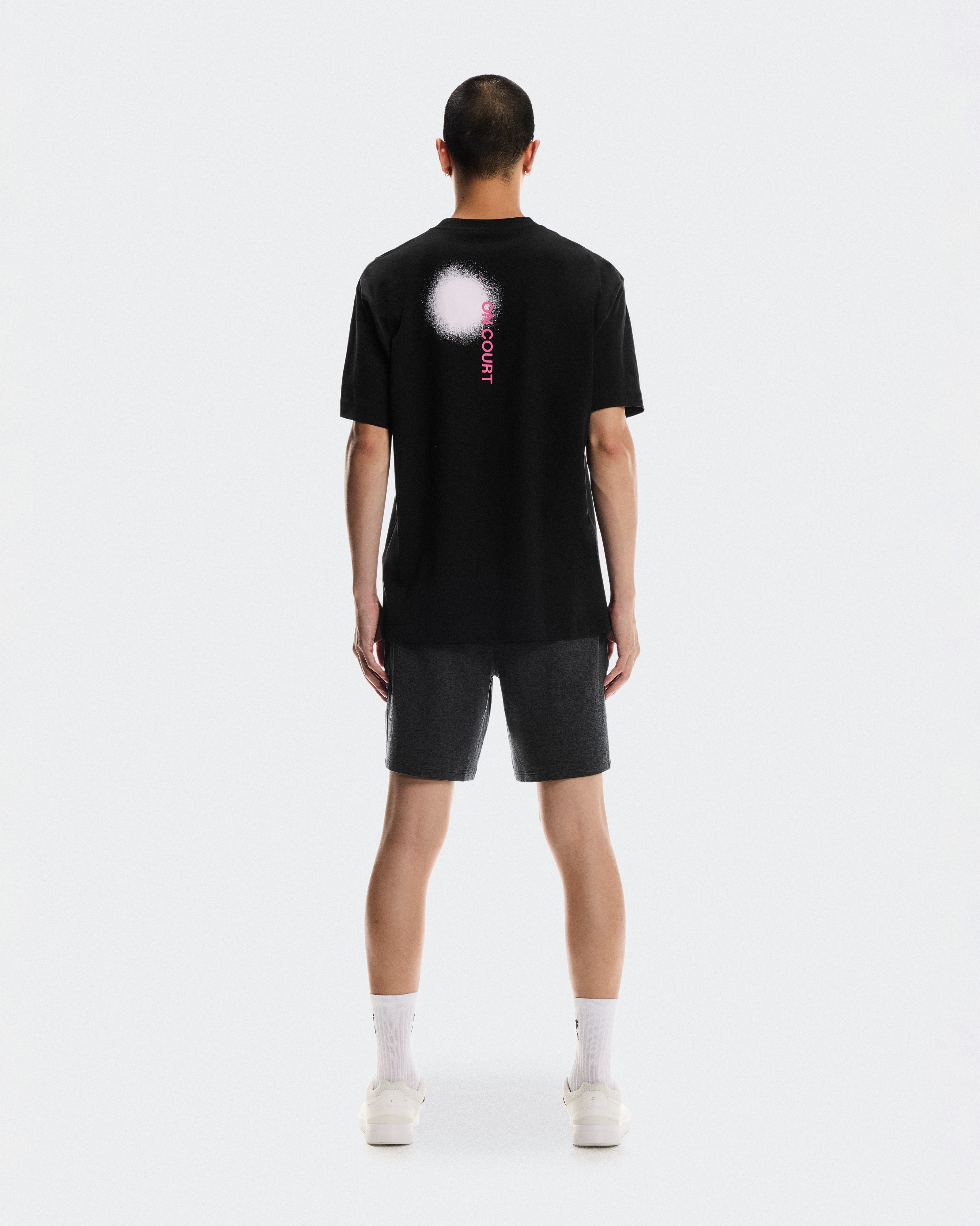 On Club-T Smash Black & Orchid Men Tops and t-shirts