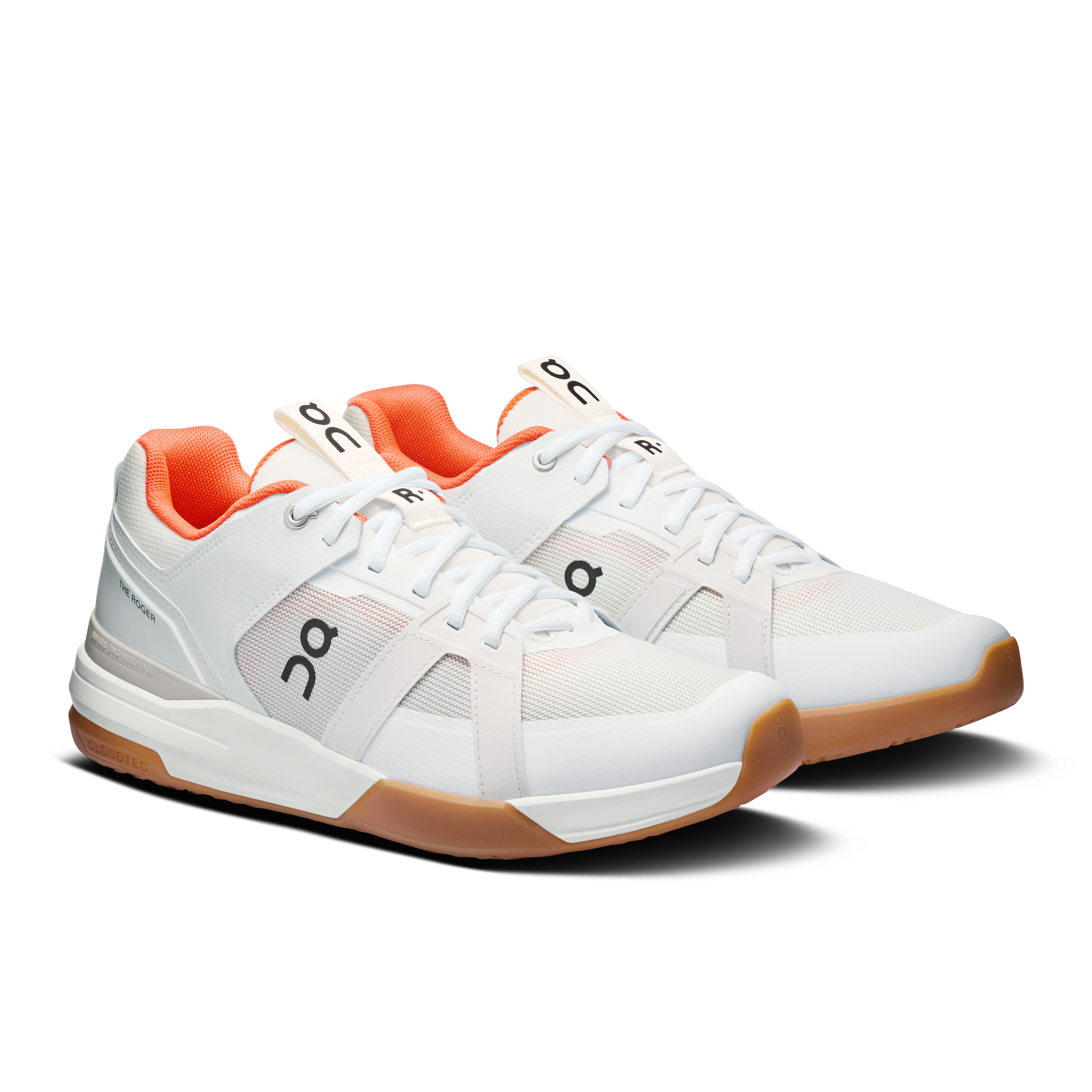 On THE ROGER Clubhouse Pro Ivory & Flame Men Tennis Shoes