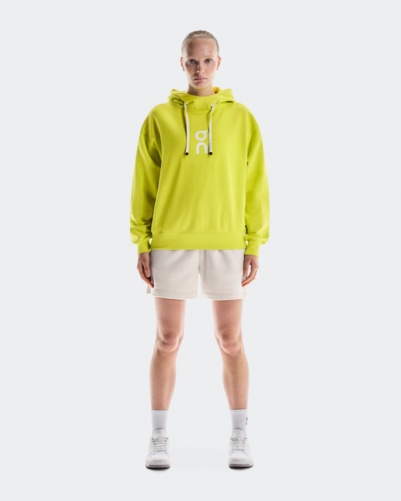 On Women's Club Hoodie in Lime, Size: XS, Polyester