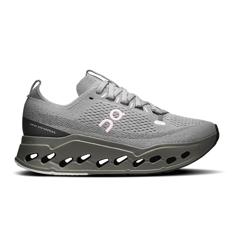 On Women's Cloudsurfer Max Road Running Shoe in Alloy/Asphalt, Size: 9, Recycled Polyester