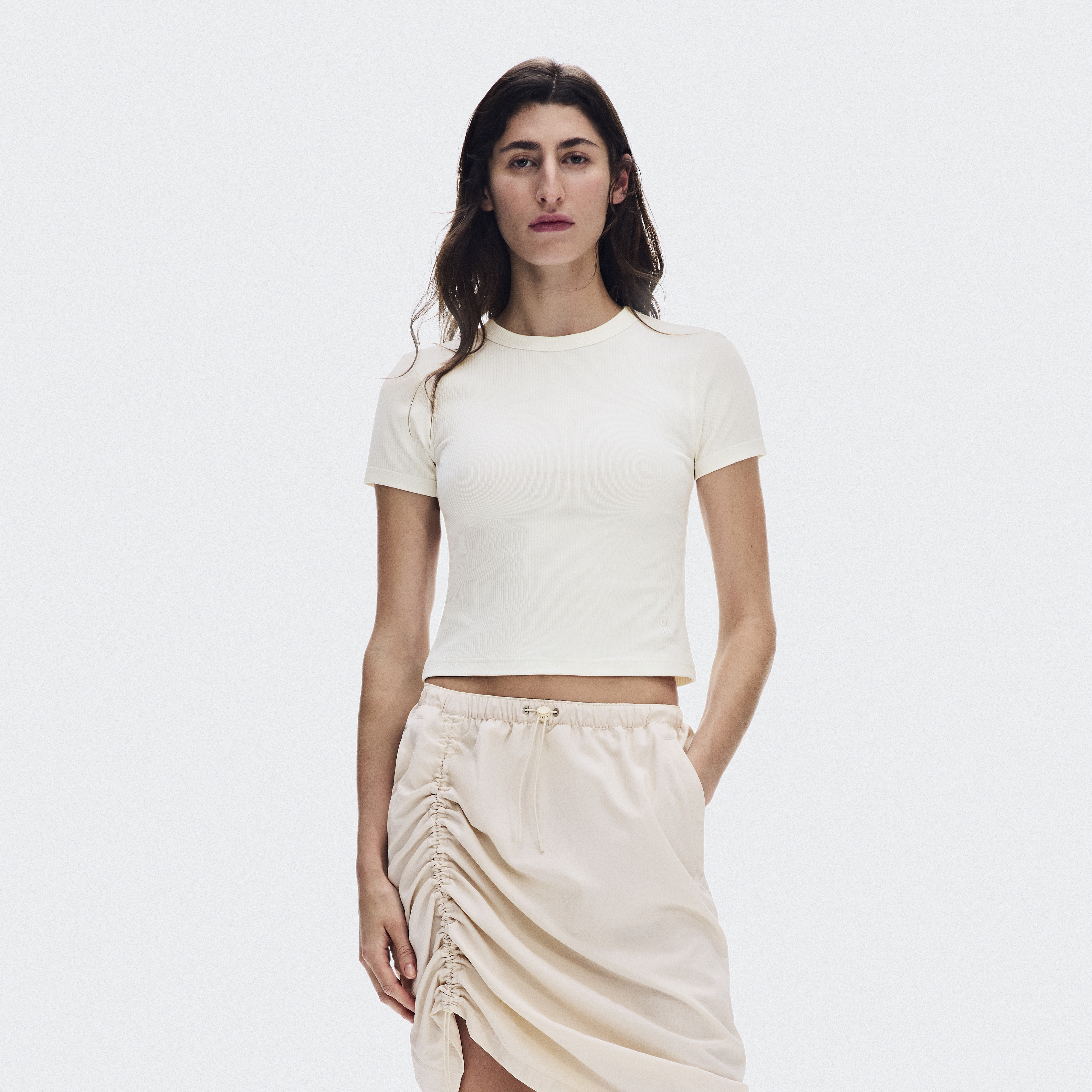 All-Day Ribbed T-Shirt in Ivory