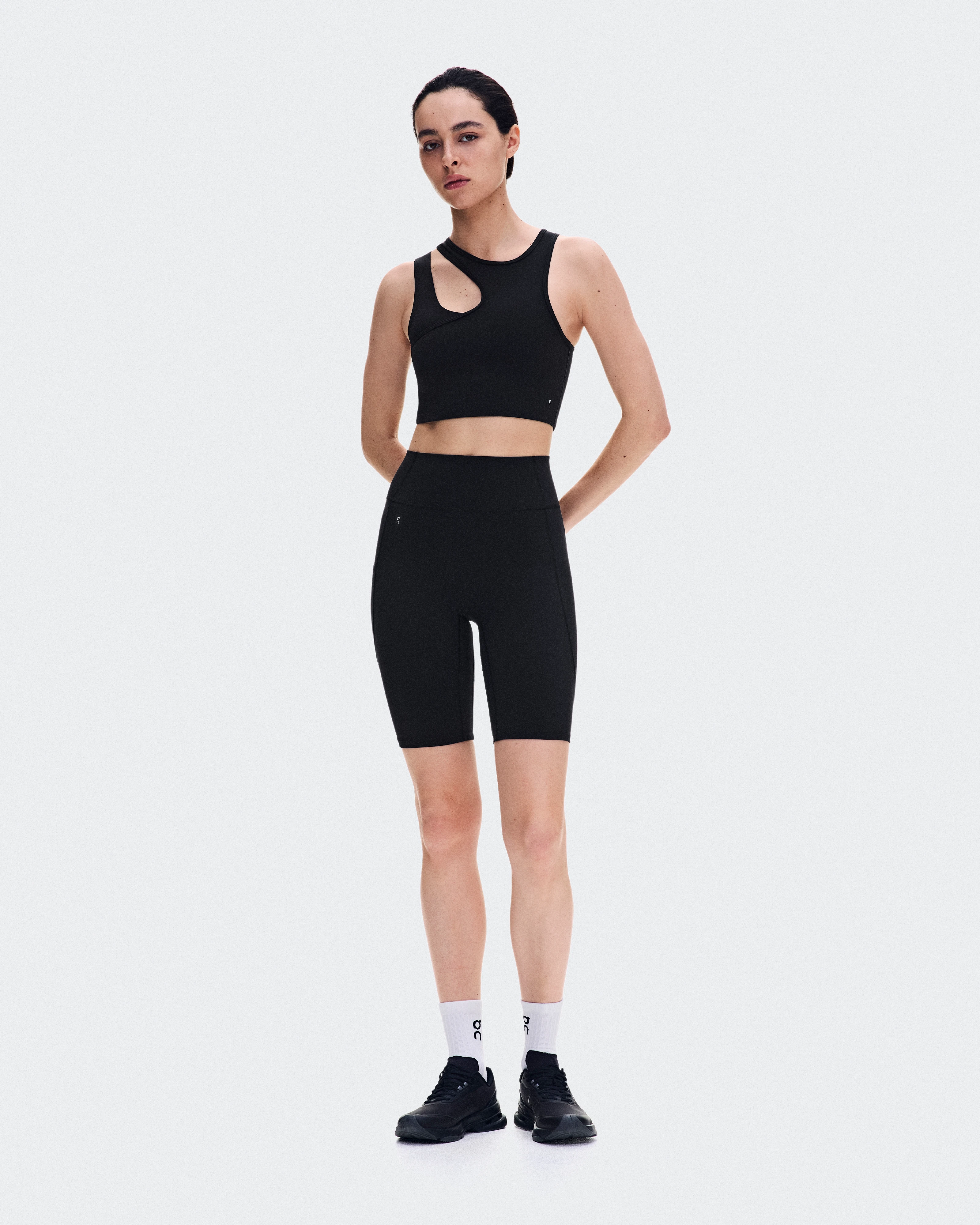 On Studio Asymmetric Crop Black Women Tops and t-shirts