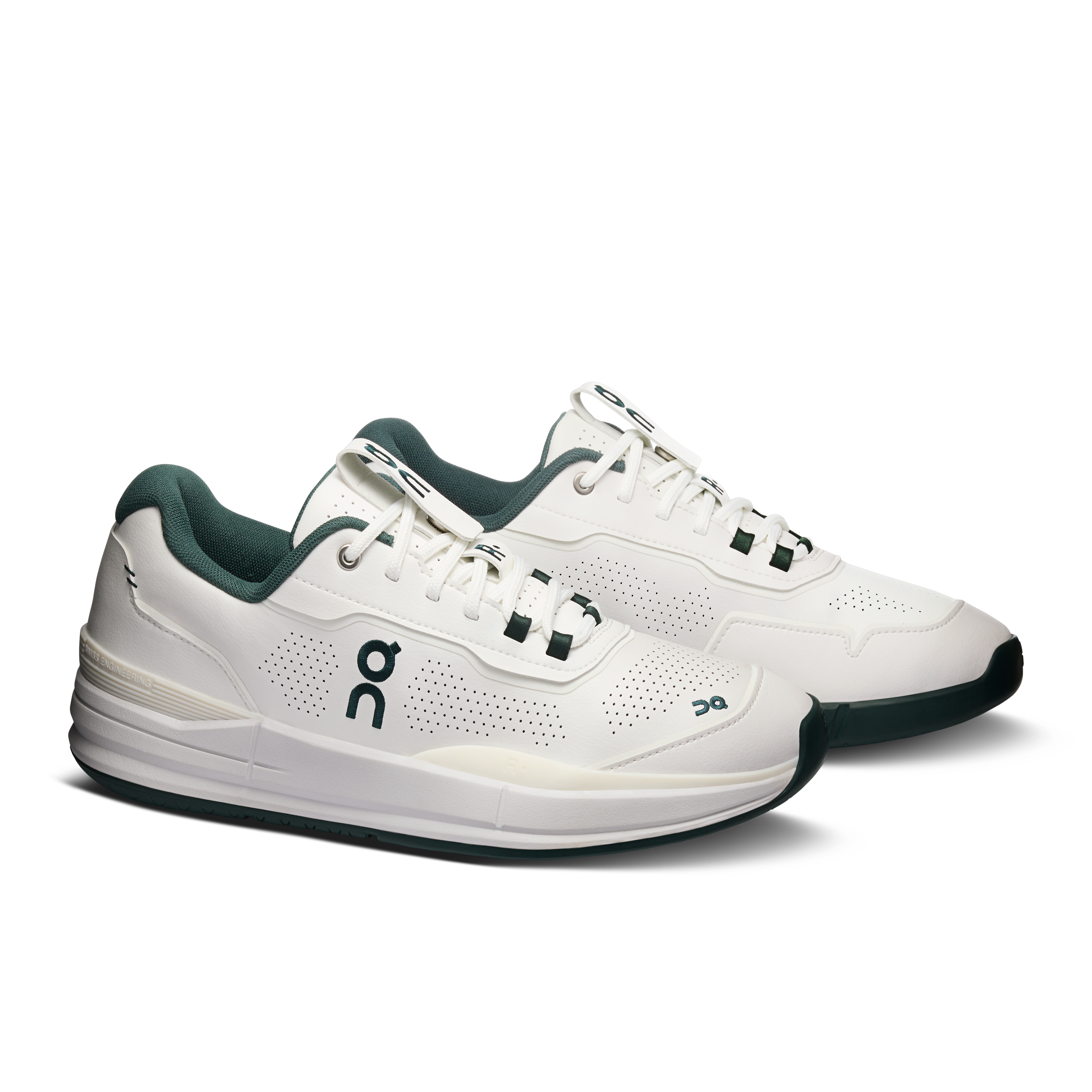 On THE ROGER Pro LDN White & Evergreen Men Tennis Shoes