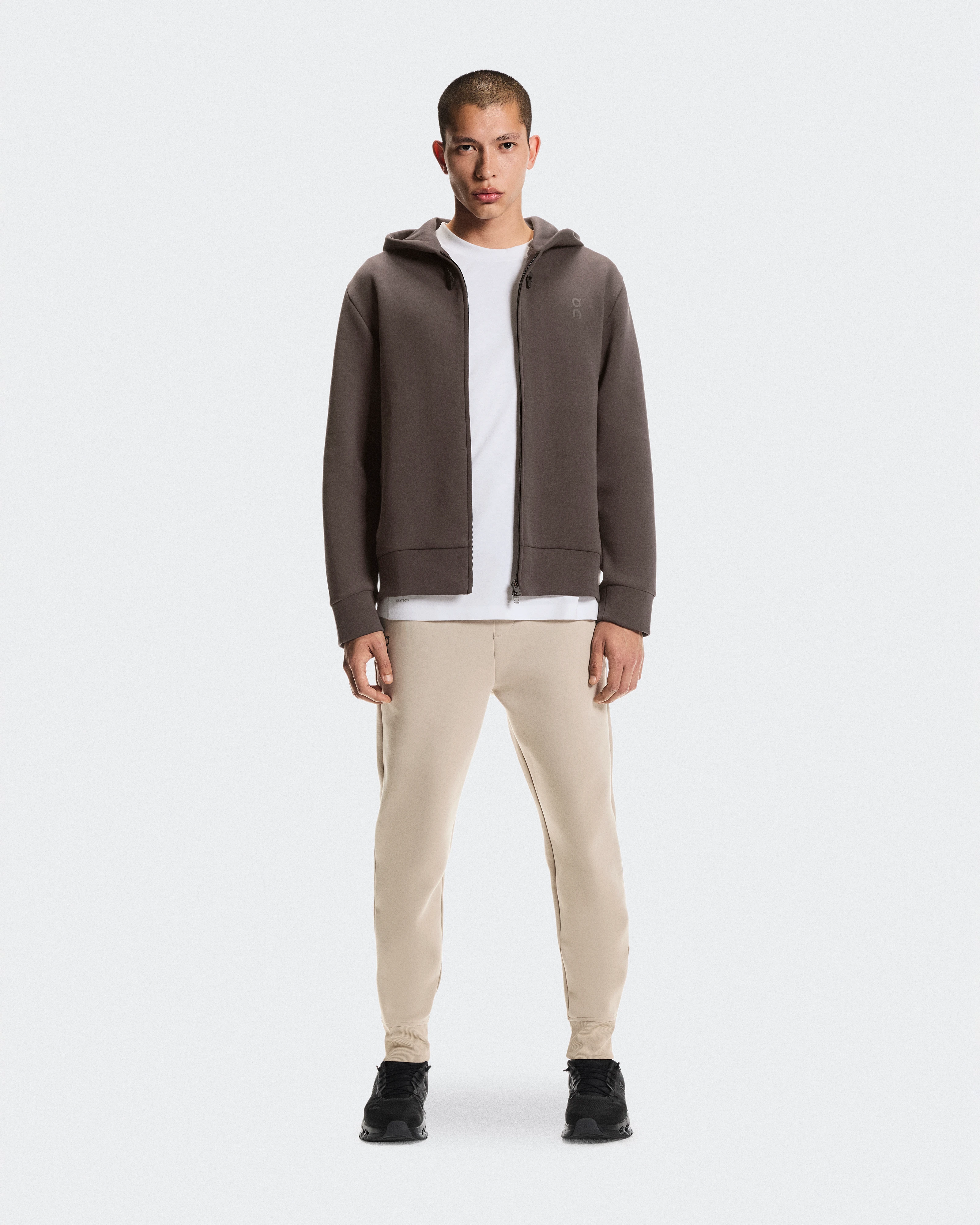 On Focus Tech Zip Hoodie Pebble Men Hoodies and sweatshirts