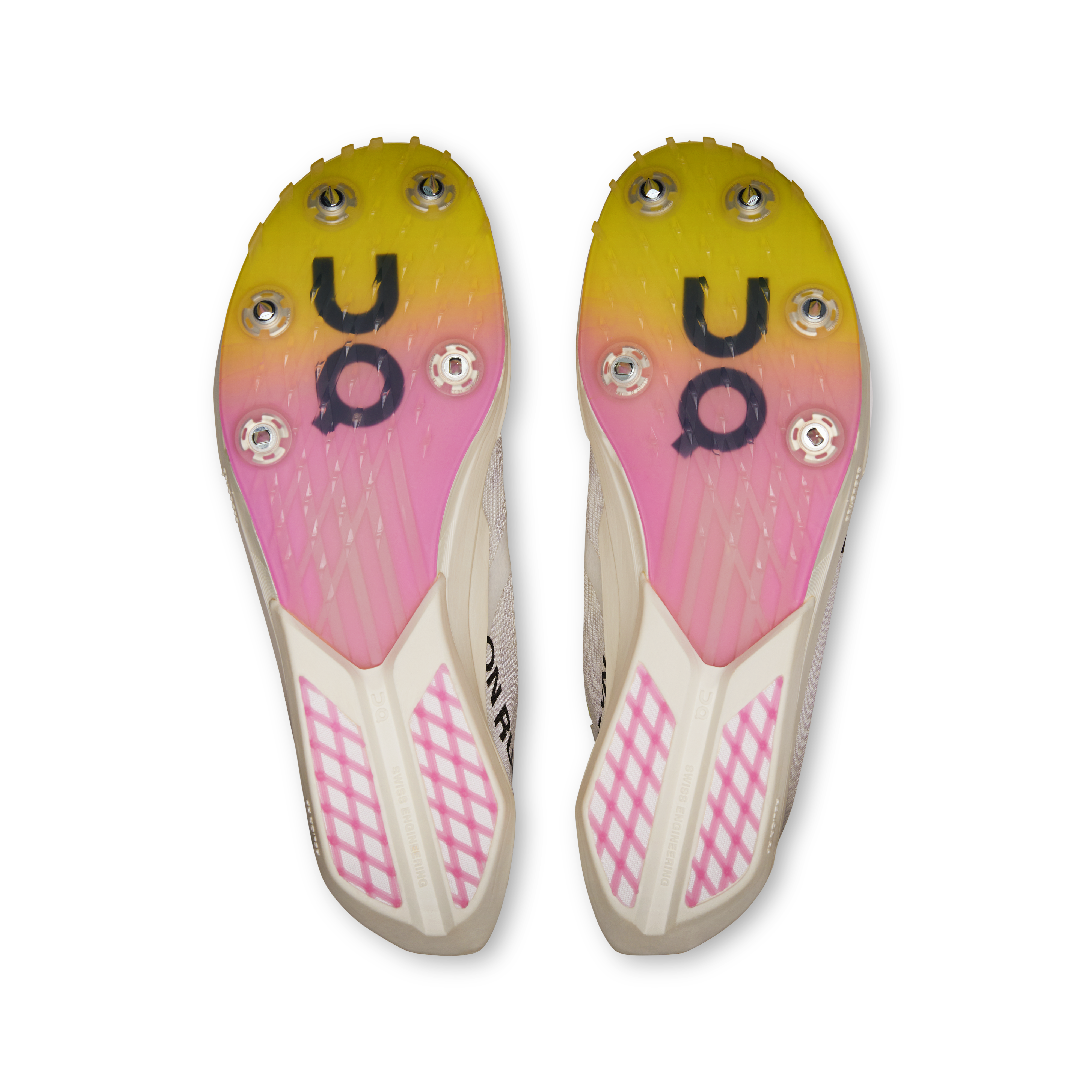 On Cloudspike Amplius 2 White & Raspberry Women Track Shoes